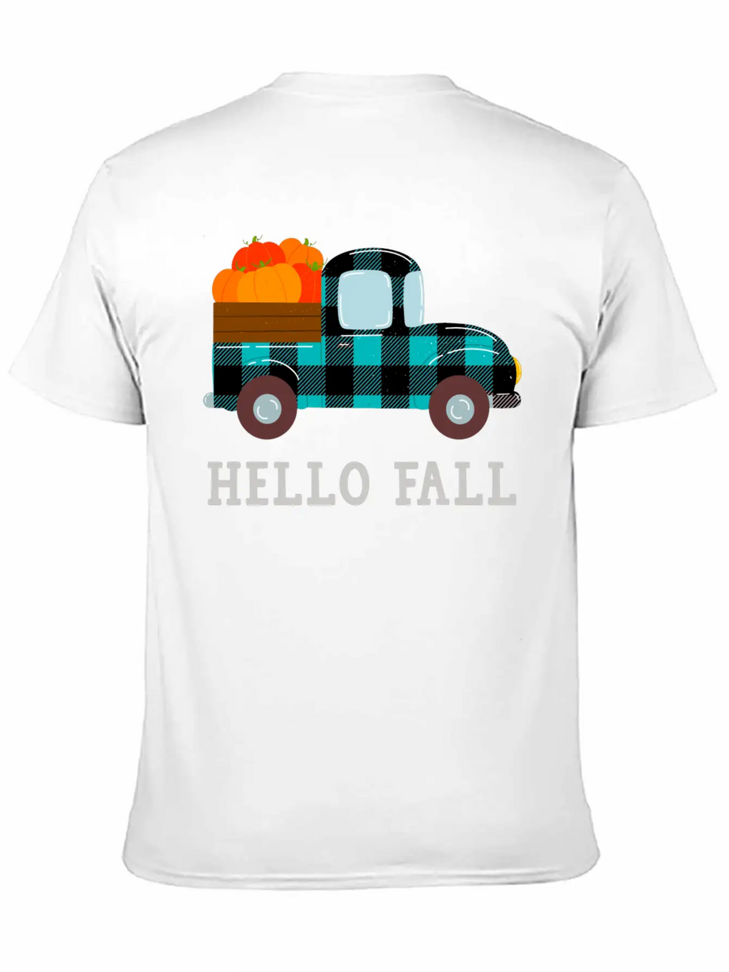 Pumpkin Truck Hello Fall Breathable Soft Cotton T-Shirt – Timeless Casual Look