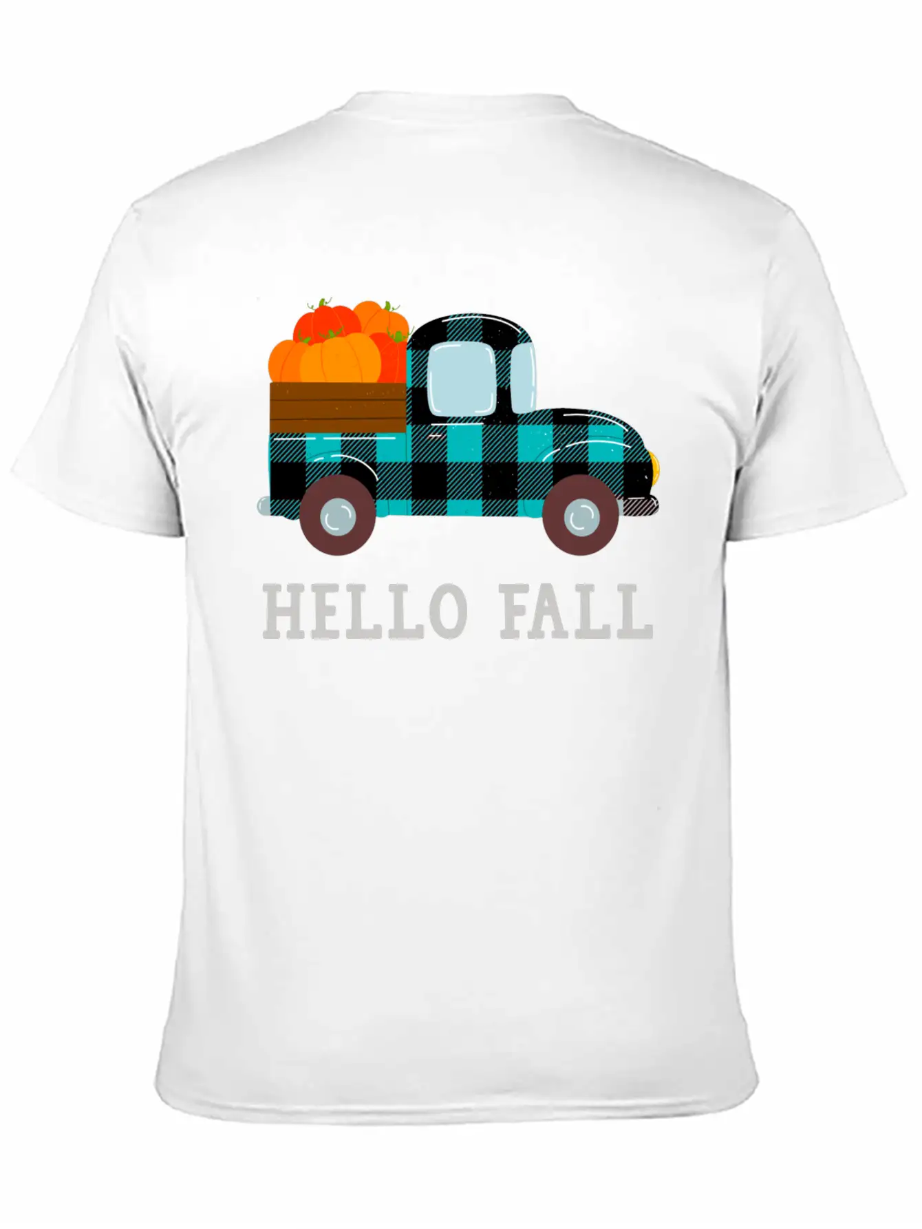 Pumpkin Truck Hello Fall Breathable Soft Cotton T-Shirt – Timeless Casual Look