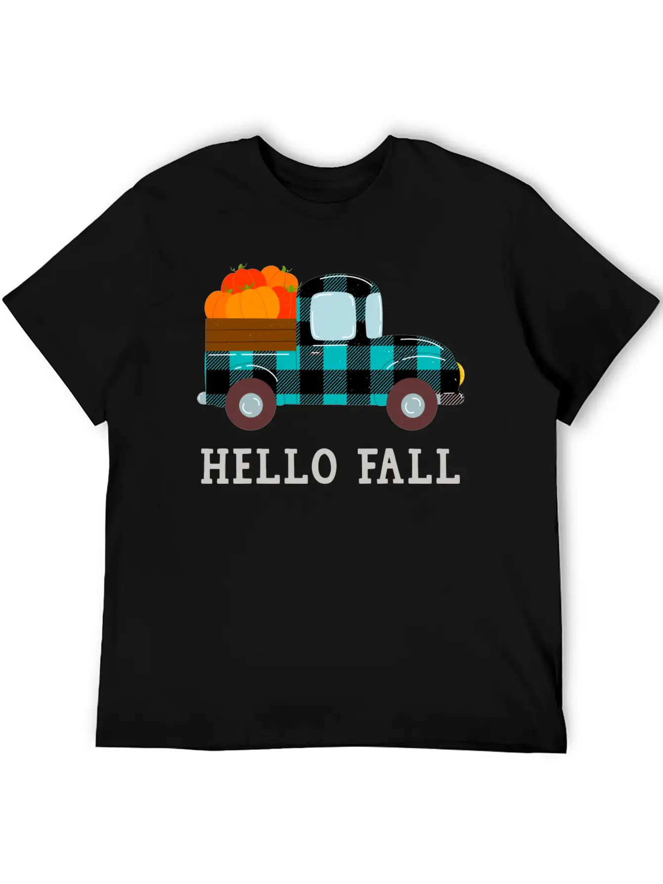 Pumpkin Truck Hello Fall Breathable Soft Cotton T-Shirt – Timeless Casual Look