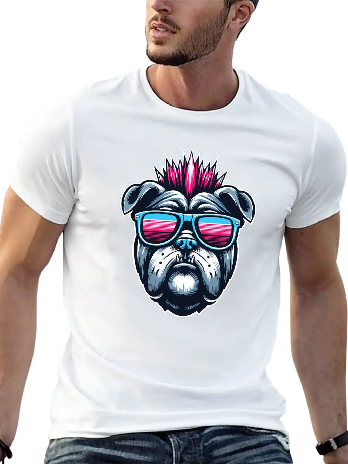 Punk Bulldog 1 Unisex Casual T-Shirt – Clean Design For Daily Comfort