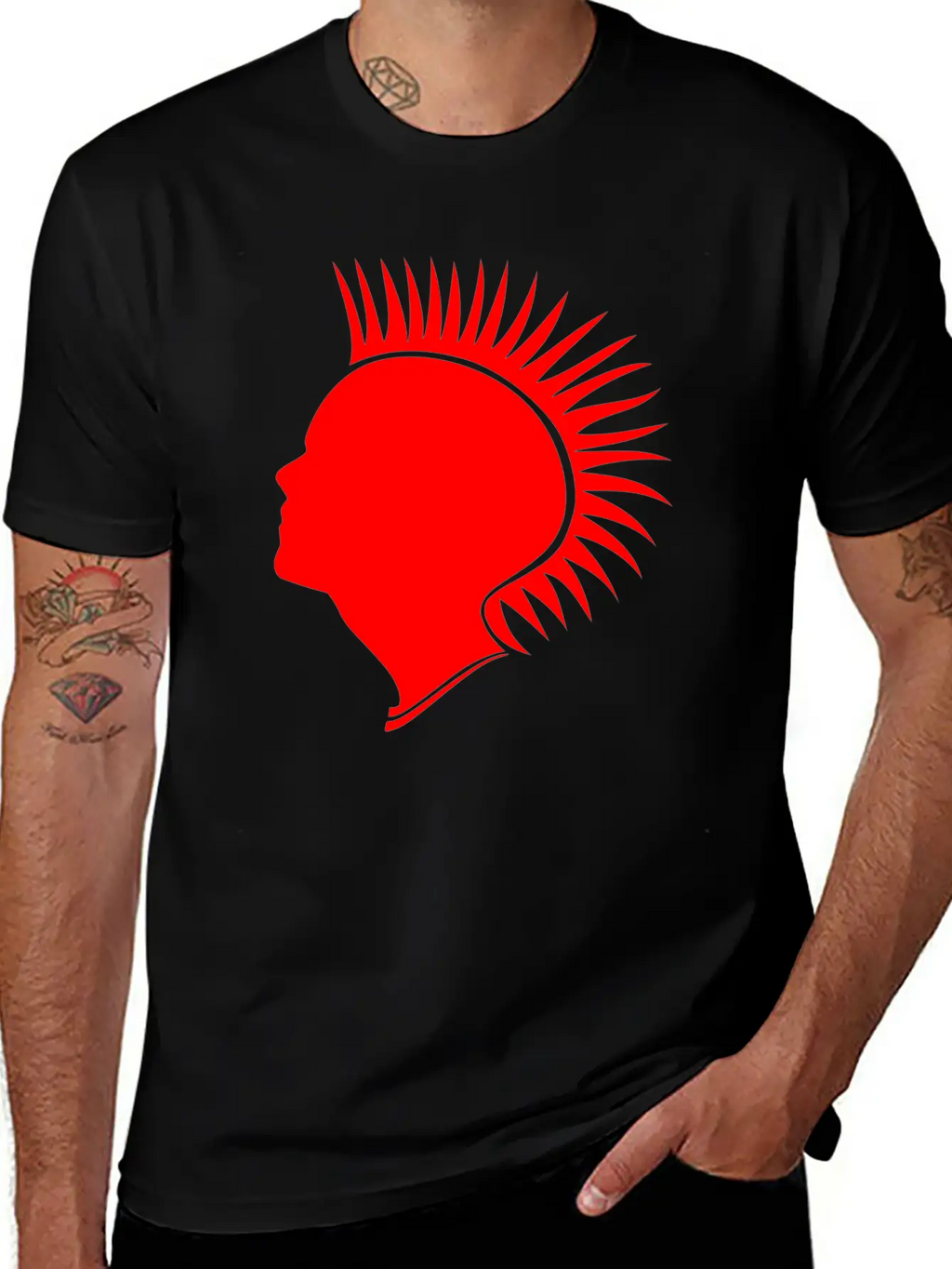 Punk Head - Red Unisex Casual T-Shirt – Clean Design For Daily Comfort