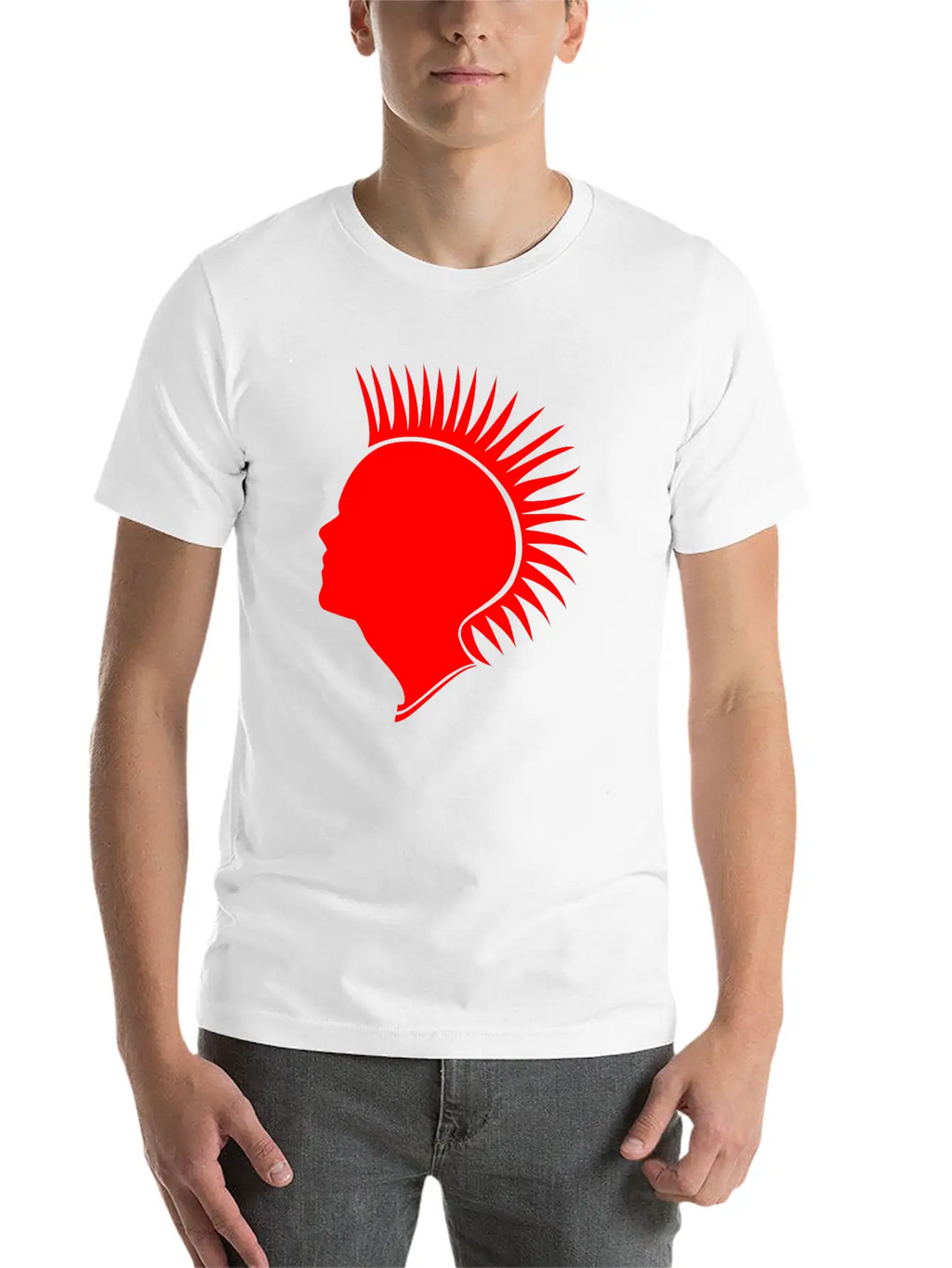 Punk Head - Red Unisex Casual T-Shirt – Clean Design For Daily Comfort
