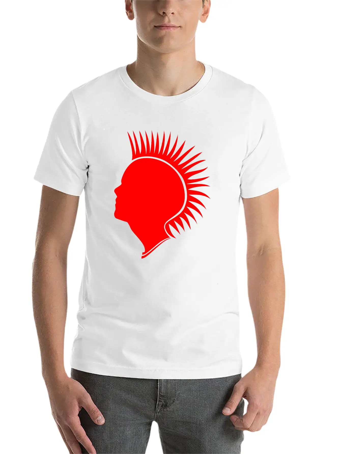 Punk Head - Red Unisex Casual T-Shirt – Clean Design For Daily Comfort
