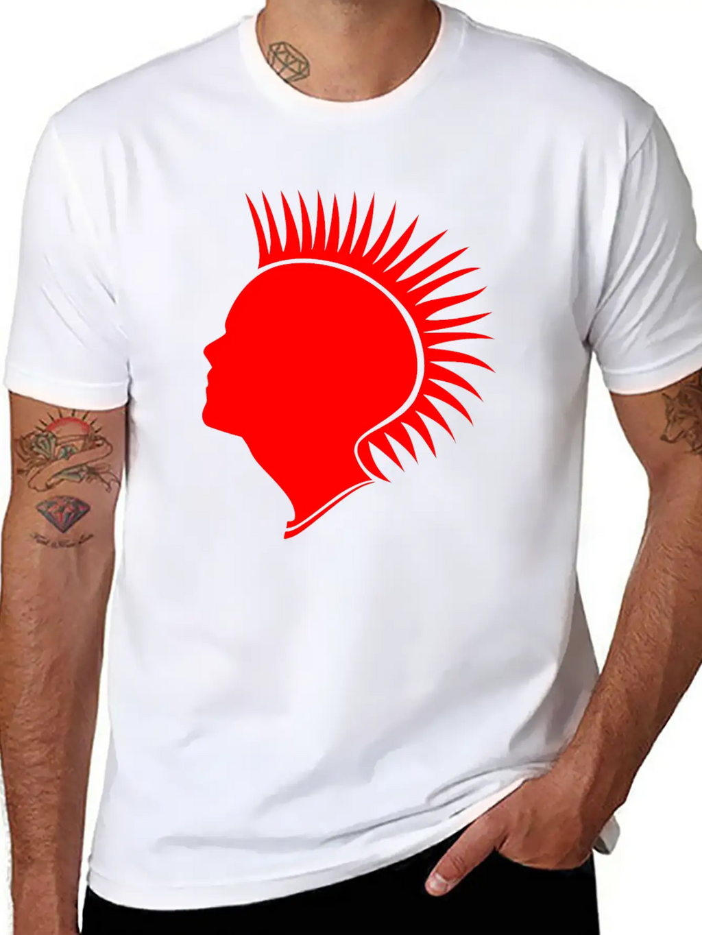 Punk Head - Red Unisex Casual T-Shirt – Clean Design For Daily Comfort
