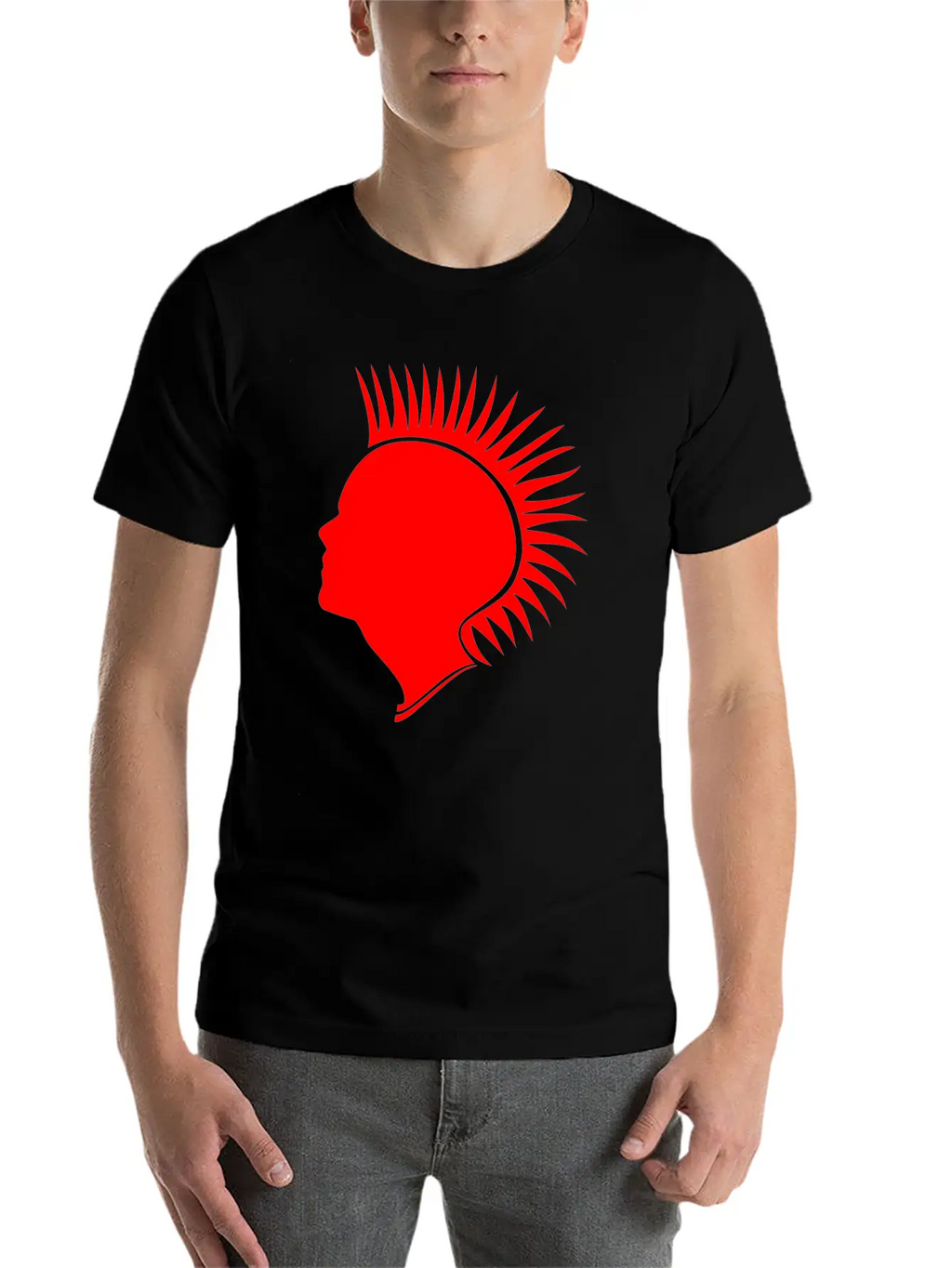 Punk Head - Red Unisex Casual T-Shirt – Clean Design For Daily Comfort