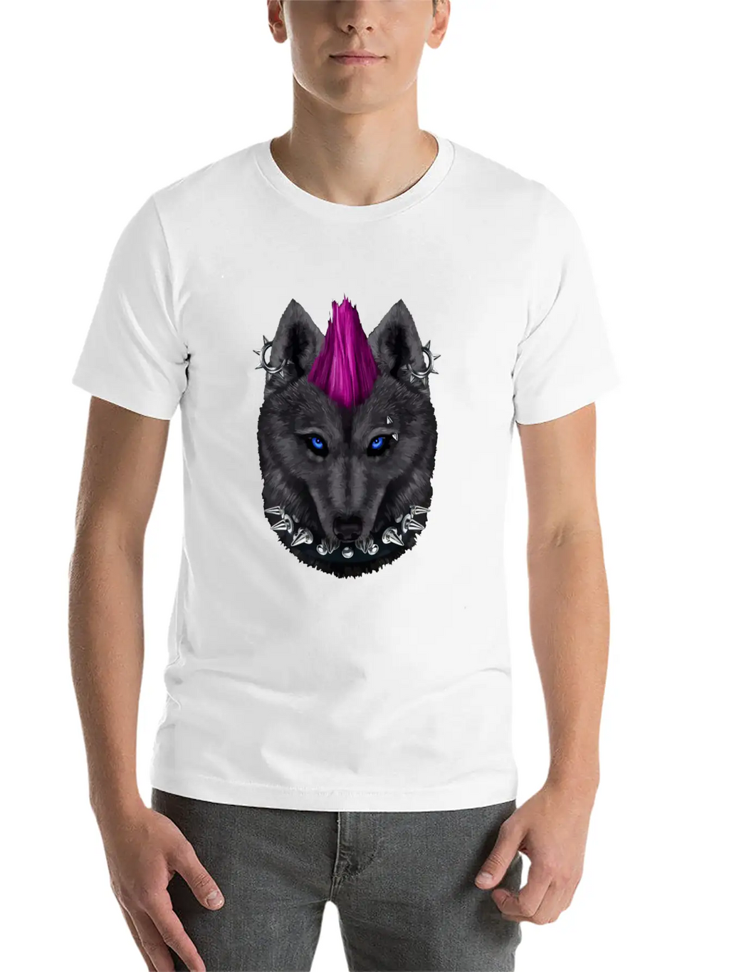 Punk Rock Black Wolf With Mohawk And Heavy Metal M Relaxed Everyday Tee – Lightweight And Durable Cotton