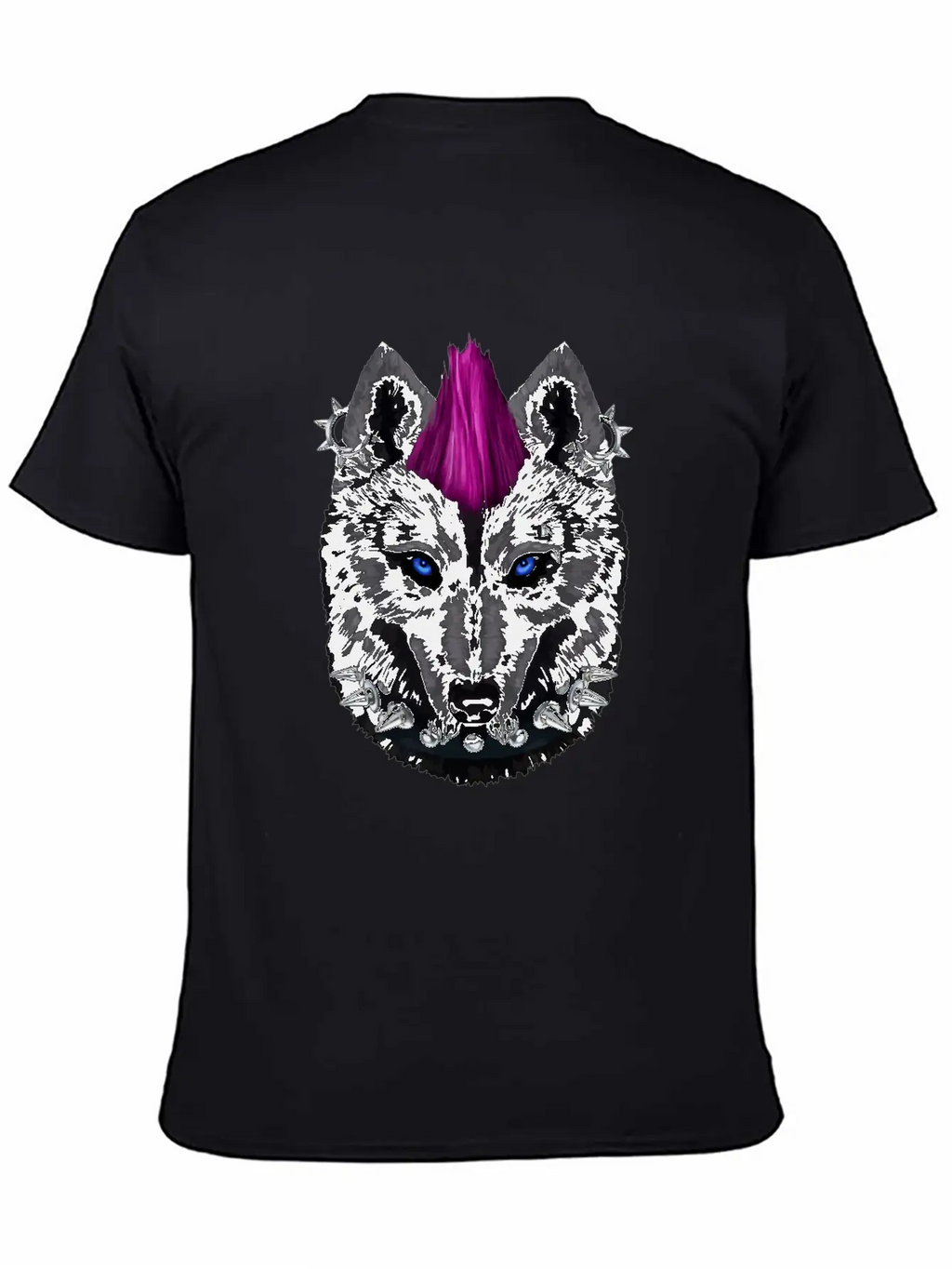 Punk Rock Black Wolf With Mohawk And Heavy Metal M Relaxed Everyday Tee – Lightweight And Durable Cotton