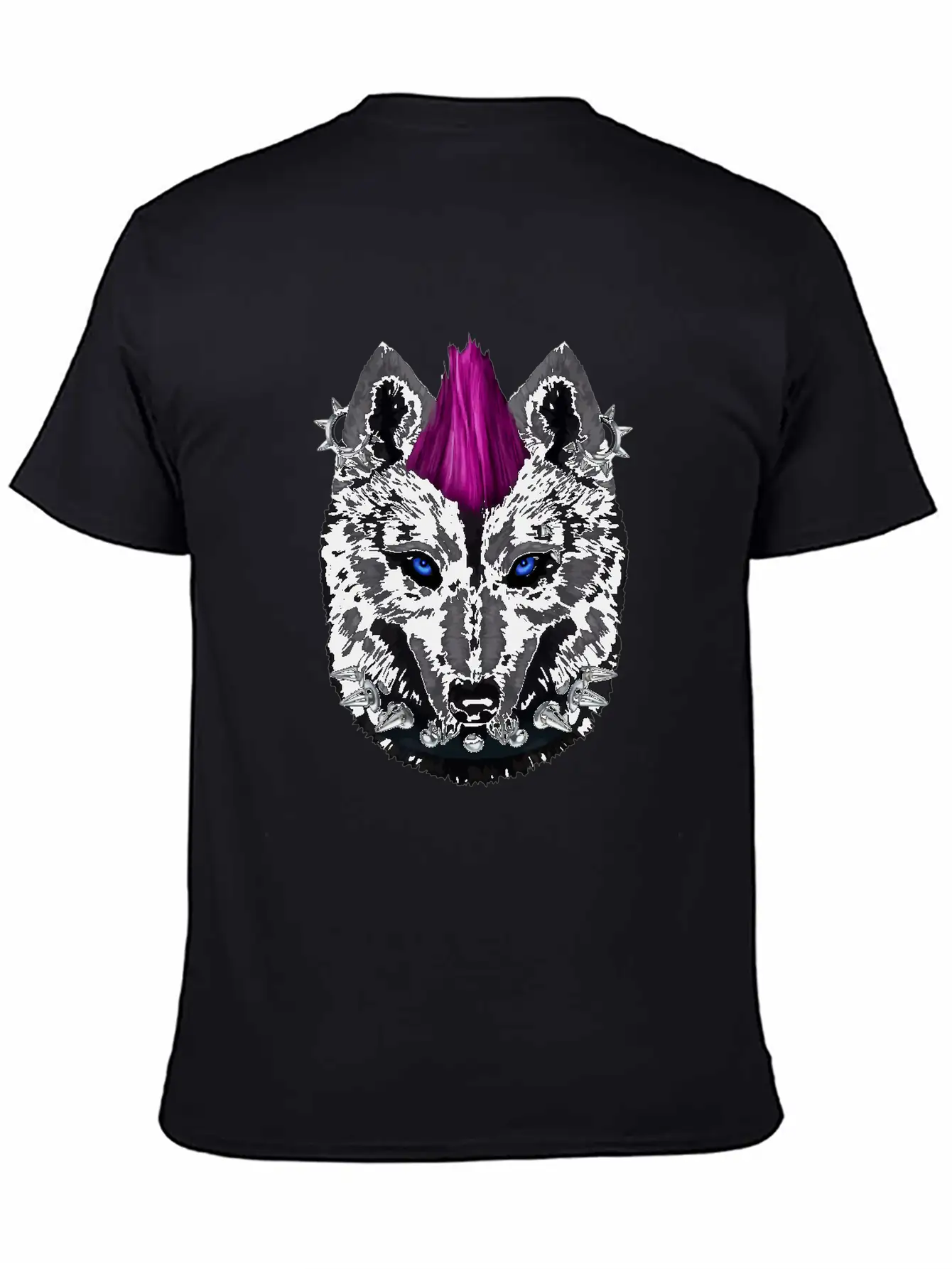Punk Rock Black Wolf With Mohawk And Heavy Metal M Relaxed Everyday Tee – Lightweight And Durable Cotton