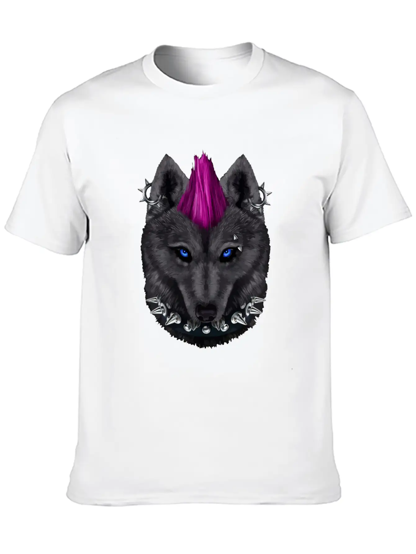 Punk Rock Black Wolf With Mohawk And Heavy Metal M Relaxed Everyday Tee – Lightweight And Durable Cotton