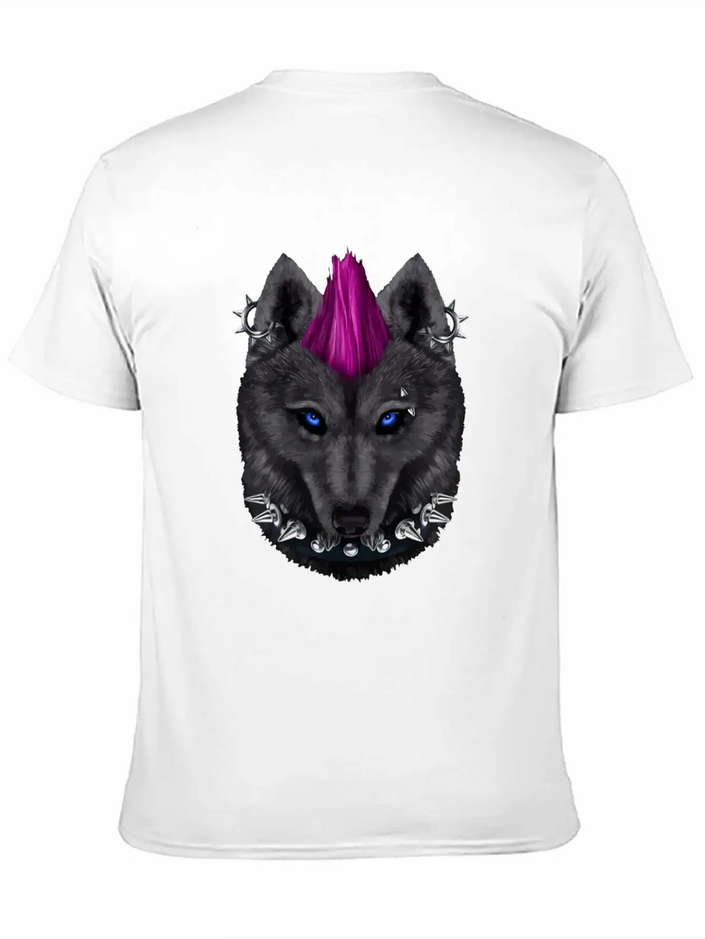 Punk Rock Black Wolf With Mohawk And Heavy Metal M Relaxed Everyday Tee – Lightweight And Durable Cotton