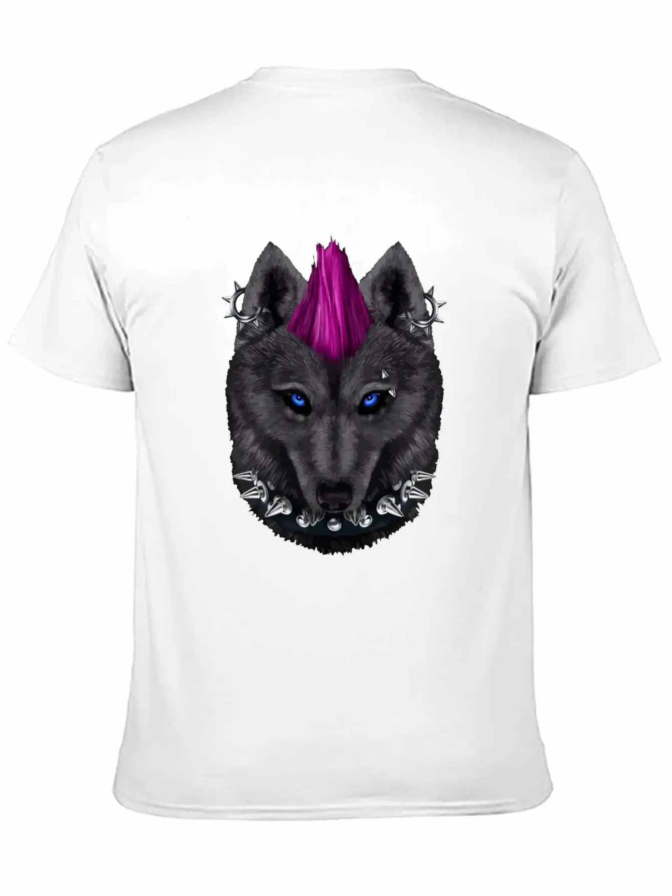 Punk Rock Black Wolf With Mohawk And Heavy Metal M Relaxed Everyday Tee – Lightweight And Durable Cotton