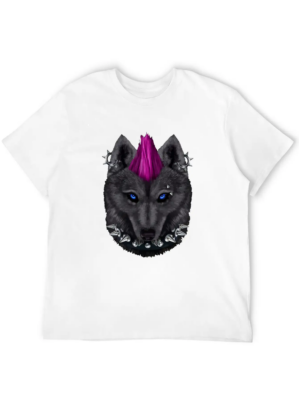 Punk Rock Black Wolf With Mohawk And Heavy Metal M Relaxed Everyday Tee – Lightweight And Durable Cotton