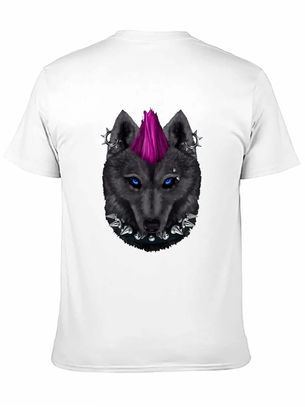 Punk Rock Black Wolf With Mohawk And Heavy Metal M Timeless Short Sleeve Tee – Comfy And Minimalist Design