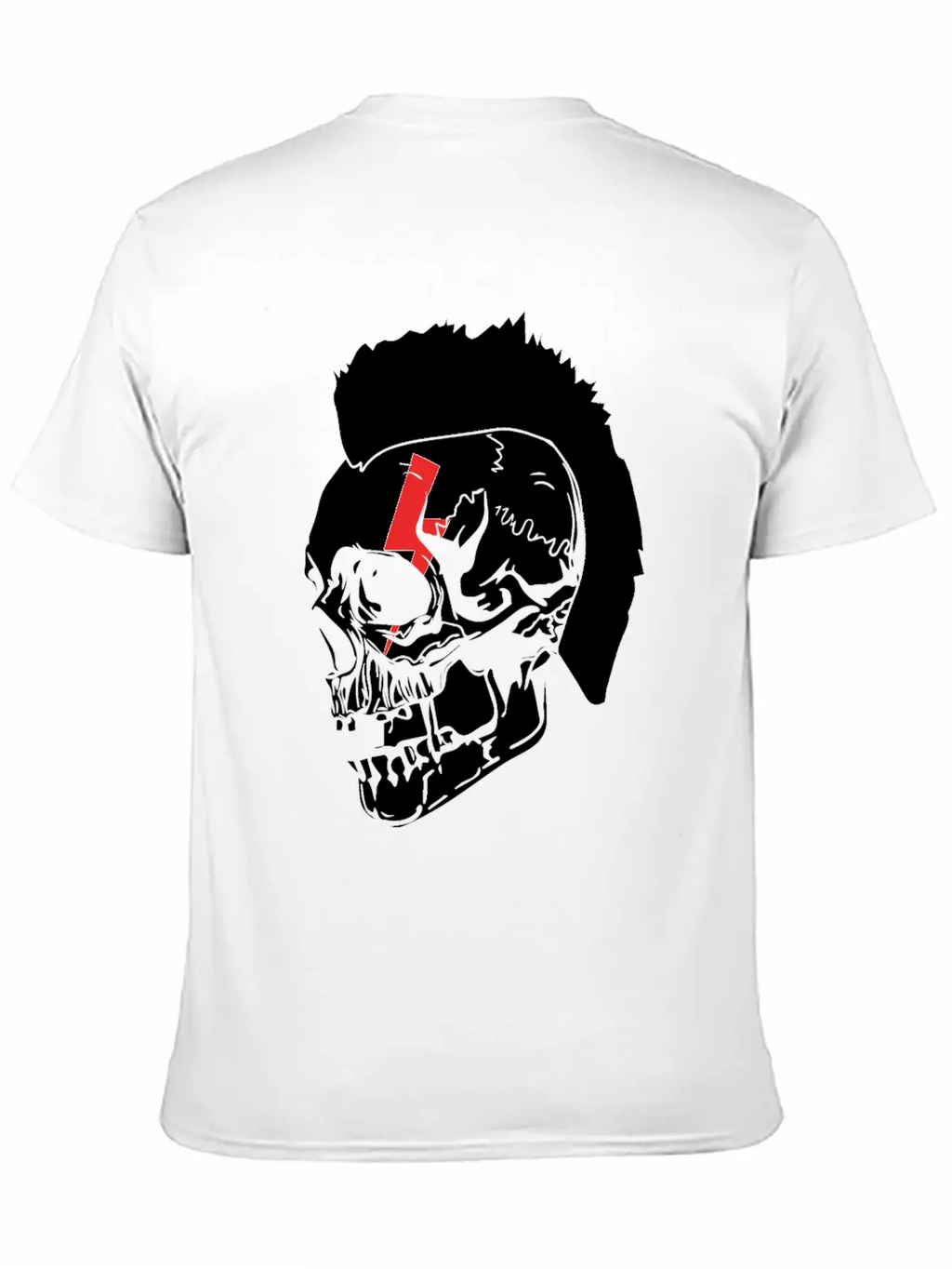 Punk Rock Lightning Skull Mohawk Product Relaxed Everyday Tee – Lightweight And Durable Cotton