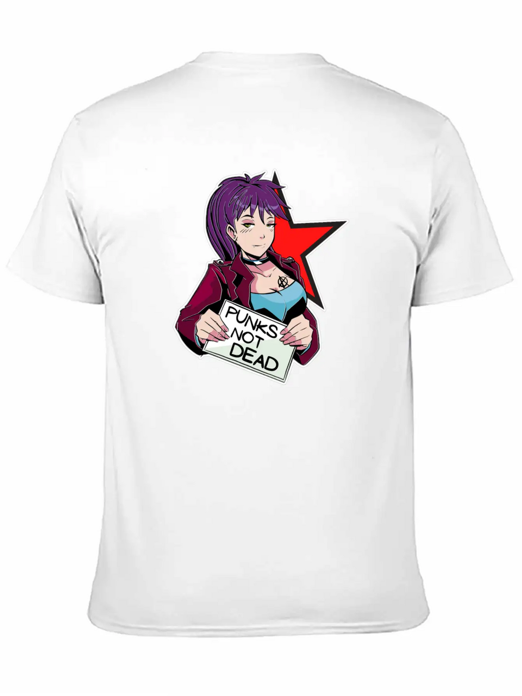 Punks Isn't Dead - Anime Matters Punker Emo Girl Classic Cotton Tee – Unisex Comfort For Any Season