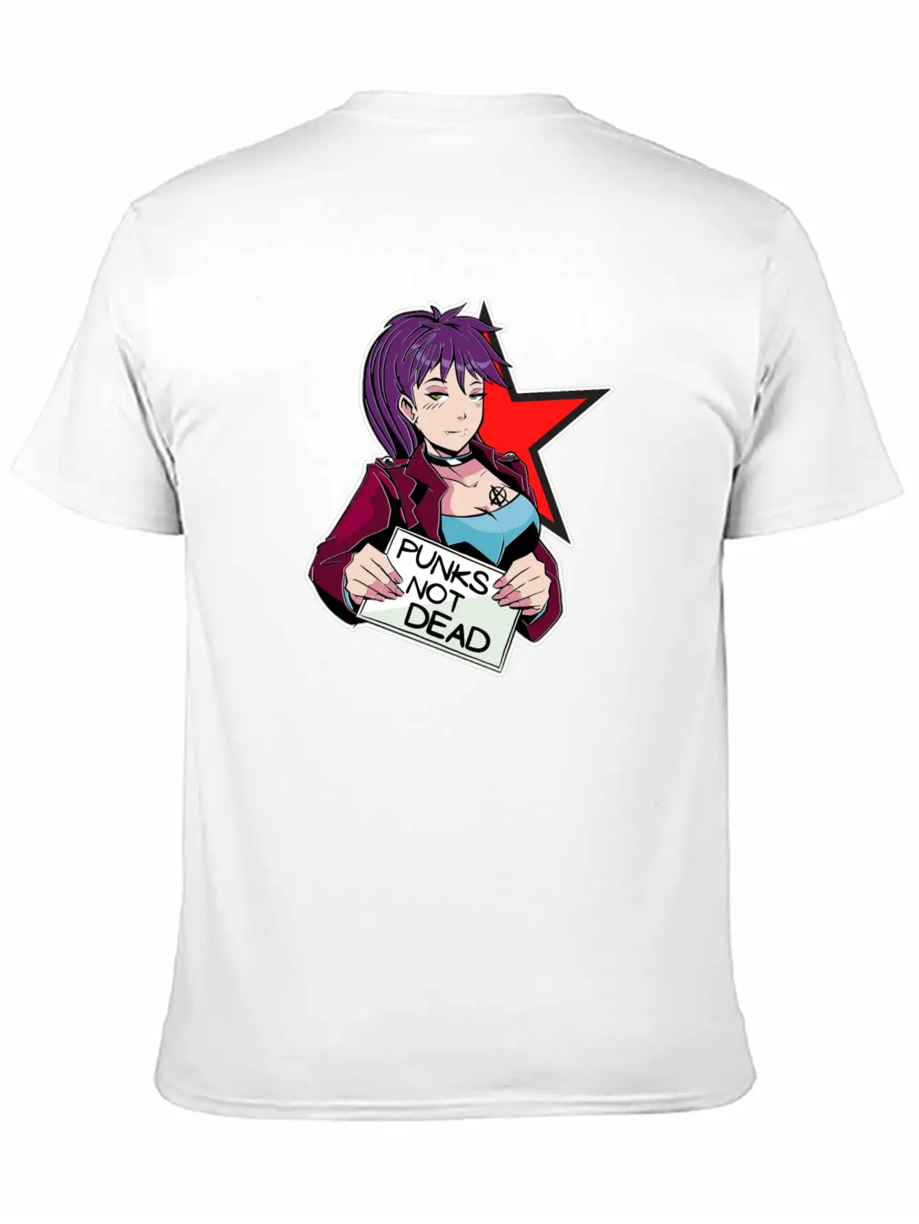 Punks Isn't Dead - Anime Matters Punker Emo Girl Classic Cotton Tee – Unisex Comfort For Any Season