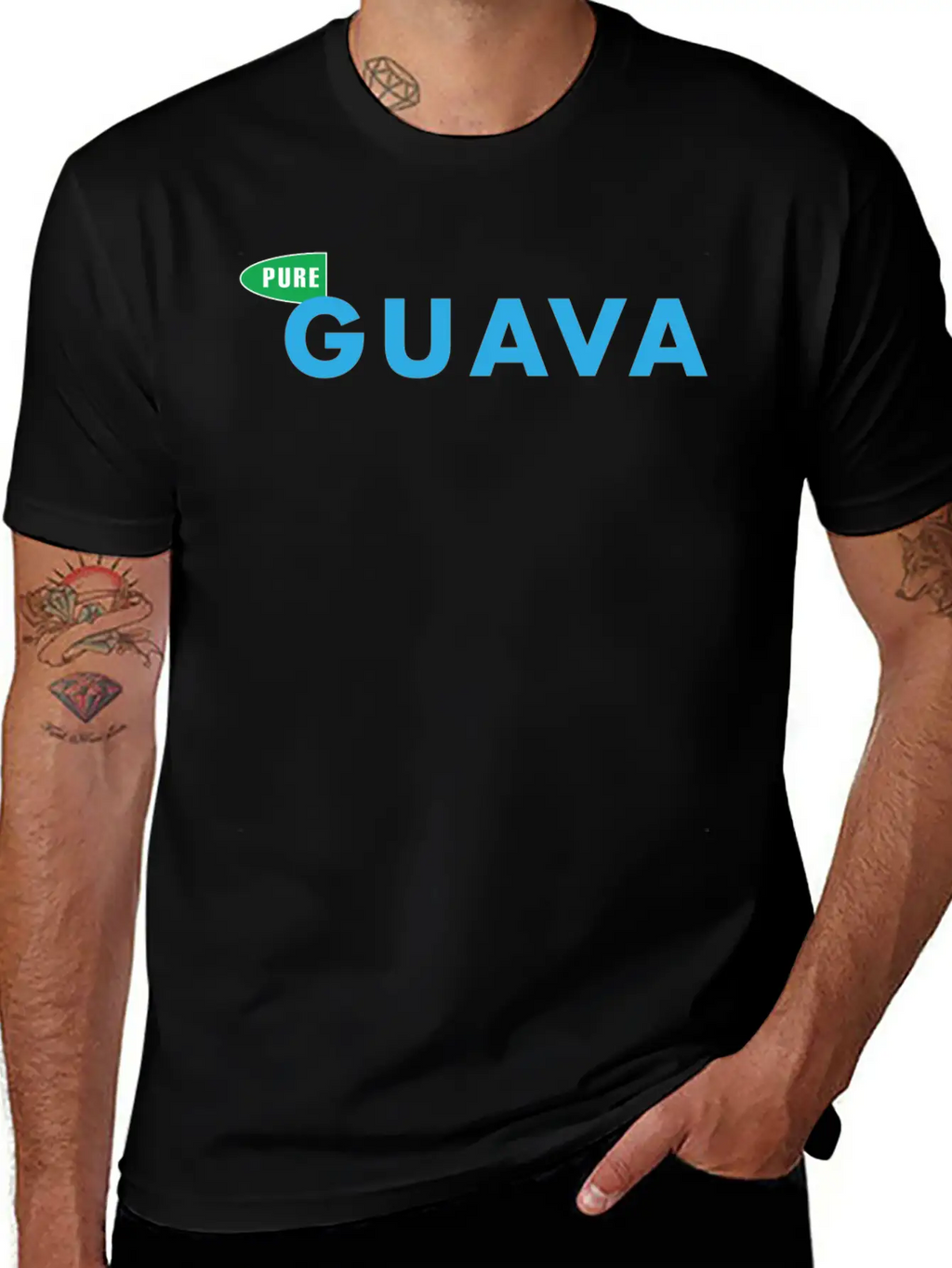 Pure Guava CD Logo Basic Graphic T-Shirt – Daily Comfort In Soft Cotton