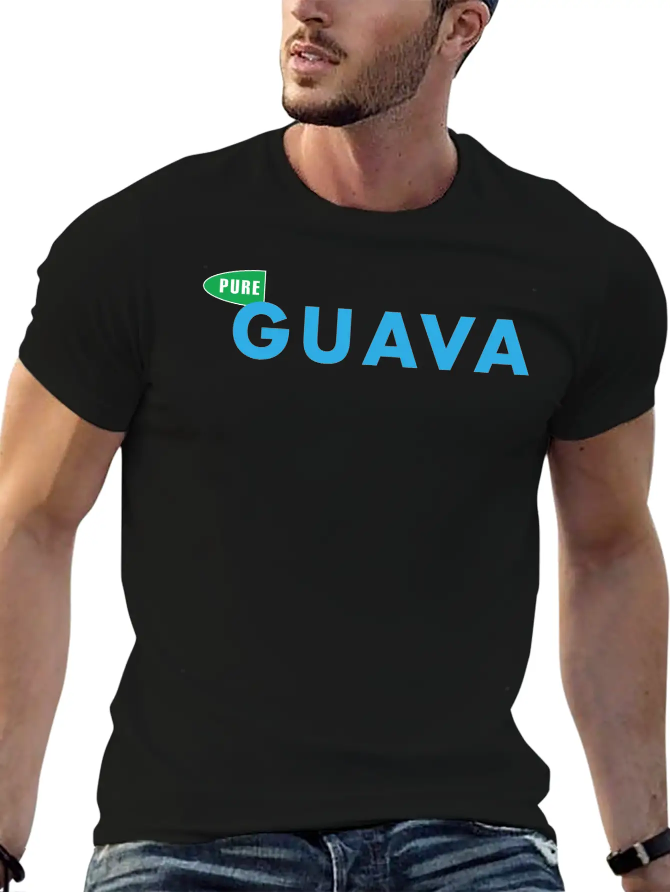 Pure Guava CD Logo Basic Graphic T-Shirt – Daily Comfort In Soft Cotton