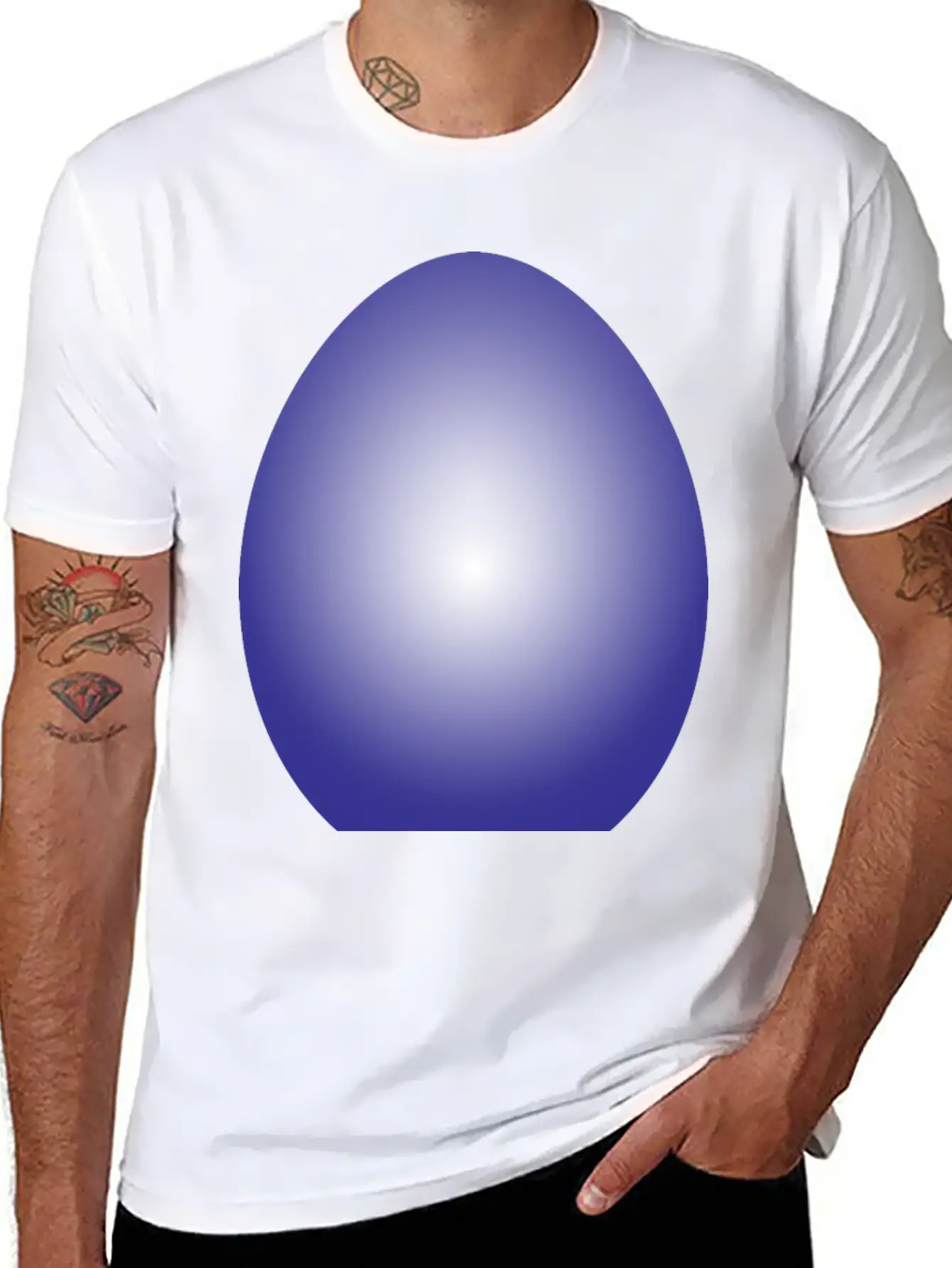 Purple Easter Egg Breathable Soft Cotton T-Shirt – Timeless Casual Look