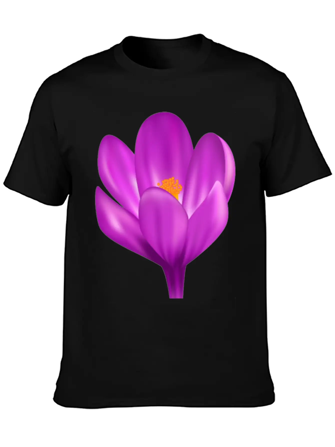 Purple Flower Relaxed Everyday Tee – Lightweight And Durable Cotton