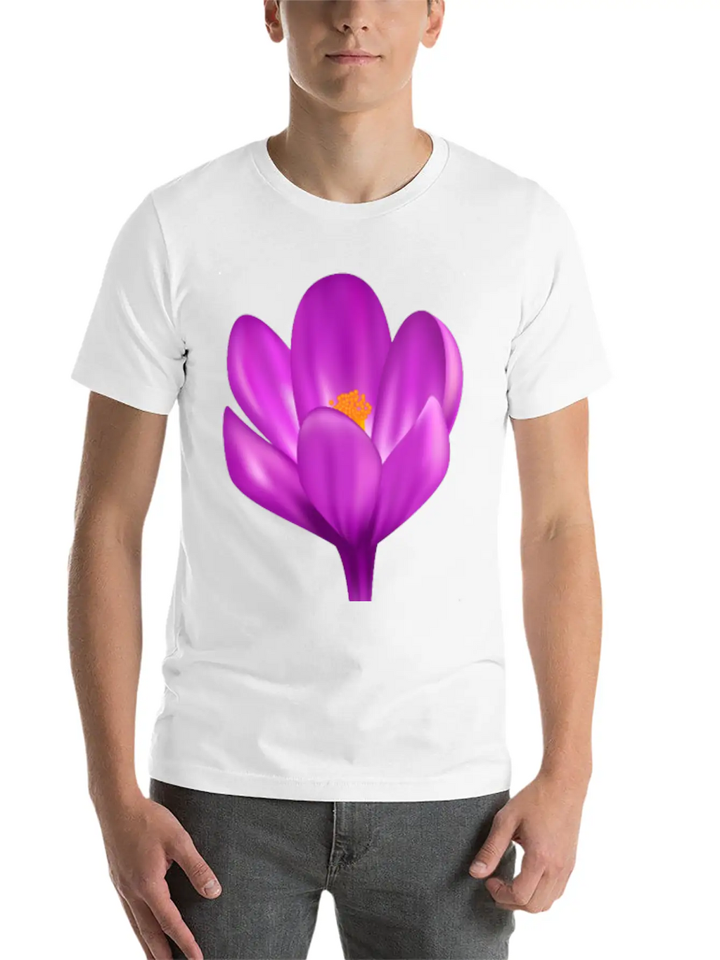 Purple Flower Relaxed Everyday Tee – Lightweight And Durable Cotton