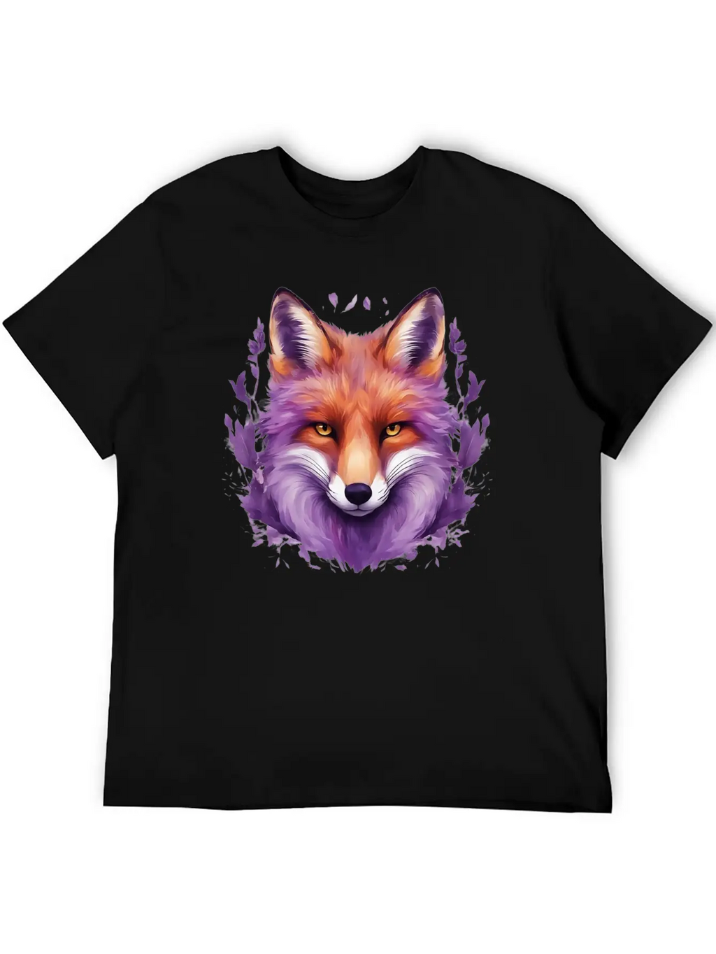 Purple Fox Illustrations Unisex Casual T-Shirt – Clean Design For Daily Comfort