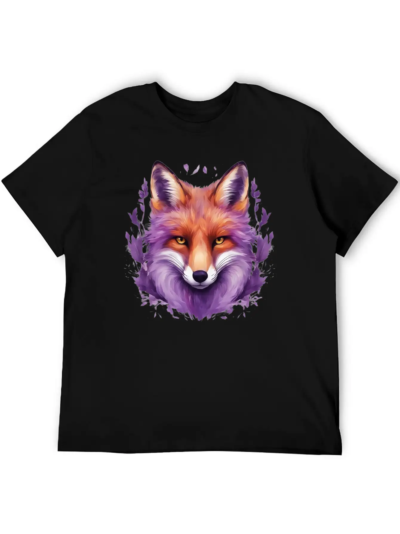 Purple Fox Illustrations Unisex Casual T-Shirt – Clean Design For Daily Comfort