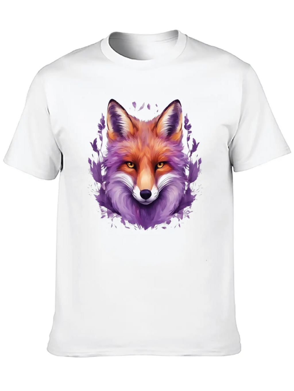 Purple Fox Illustrations Unisex Casual T-Shirt – Clean Design For Daily Comfort