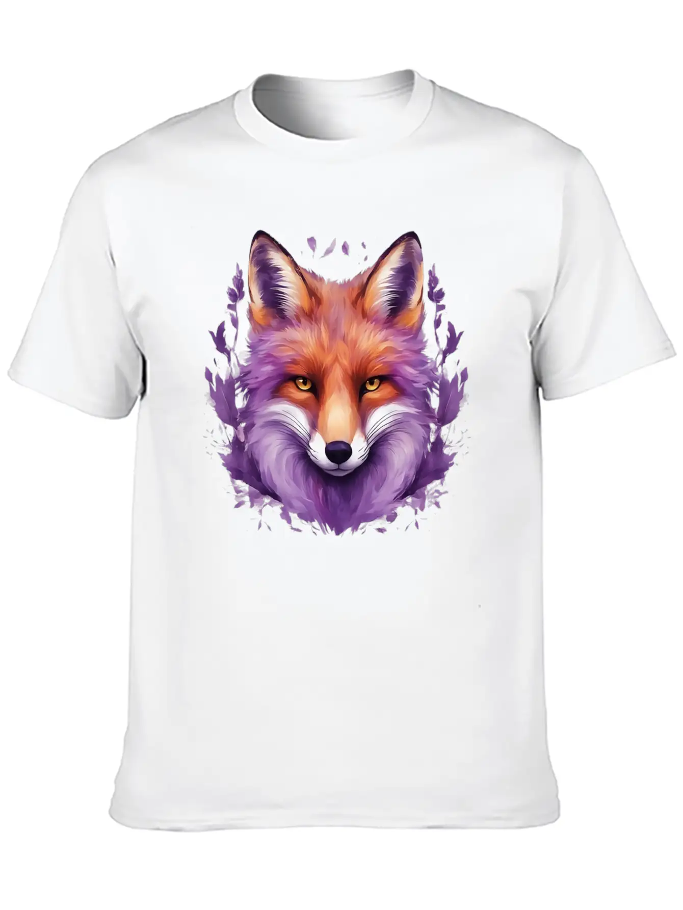 Purple Fox Illustrations Unisex Casual T-Shirt – Clean Design For Daily Comfort