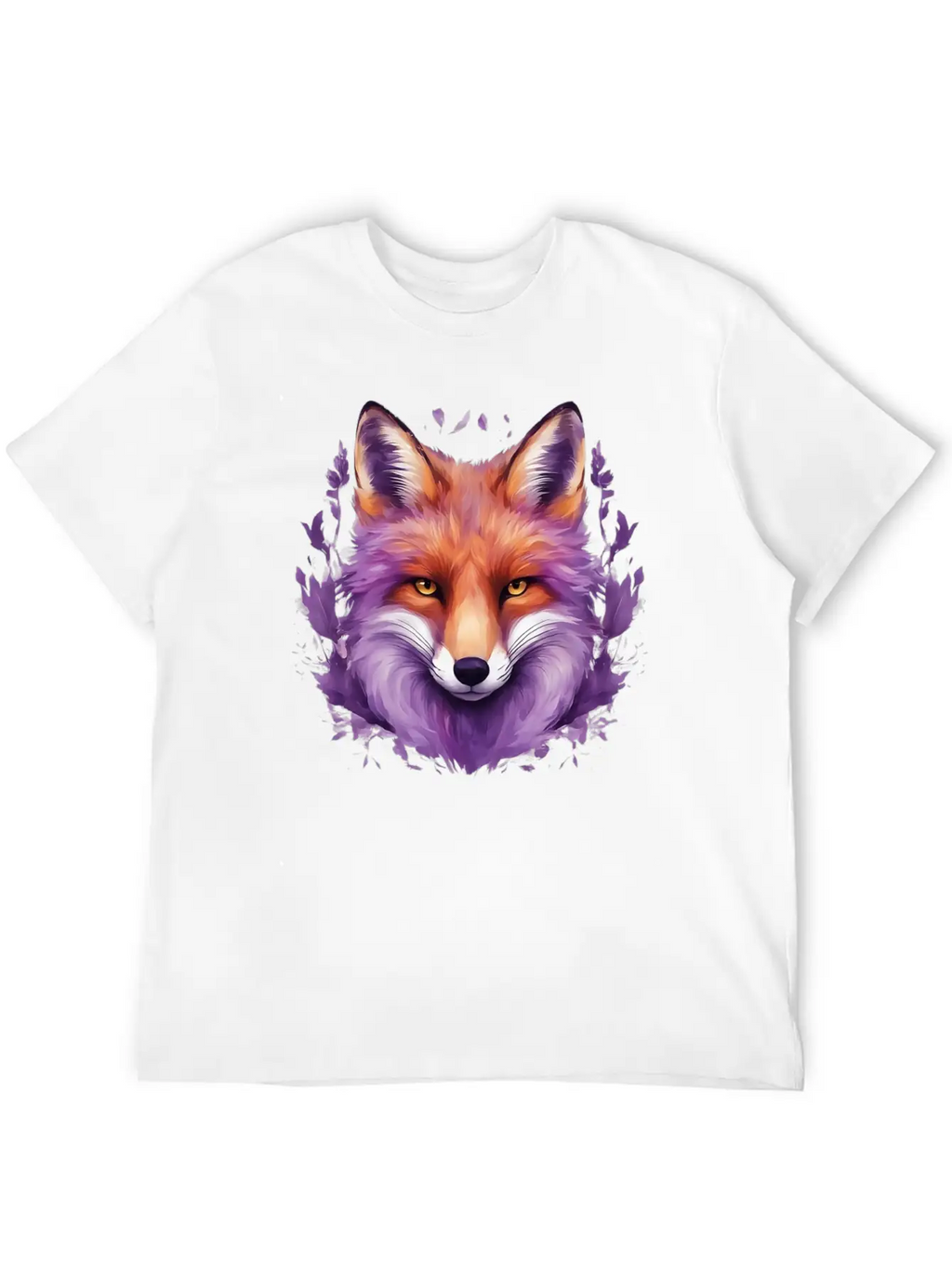 Purple Fox Illustrations Unisex Casual T-Shirt – Clean Design For Daily Comfort