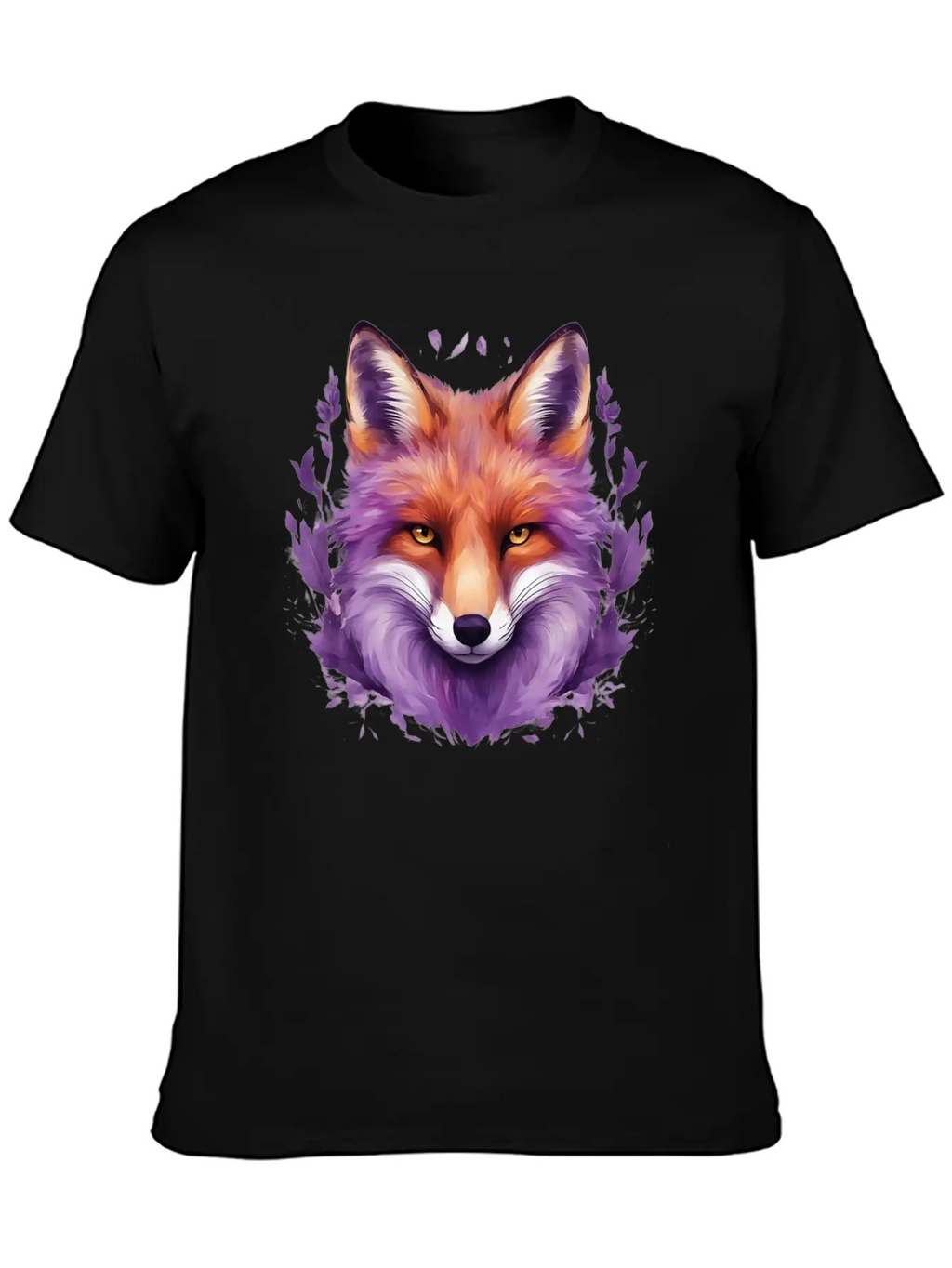 Purple Fox Illustrations Unisex Casual T-Shirt – Clean Design For Daily Comfort