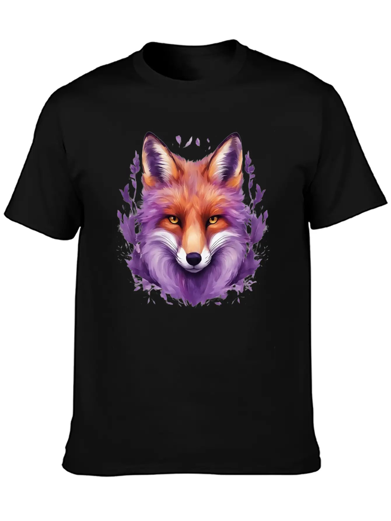 Purple Fox Illustrations Unisex Casual T-Shirt – Clean Design For Daily Comfort