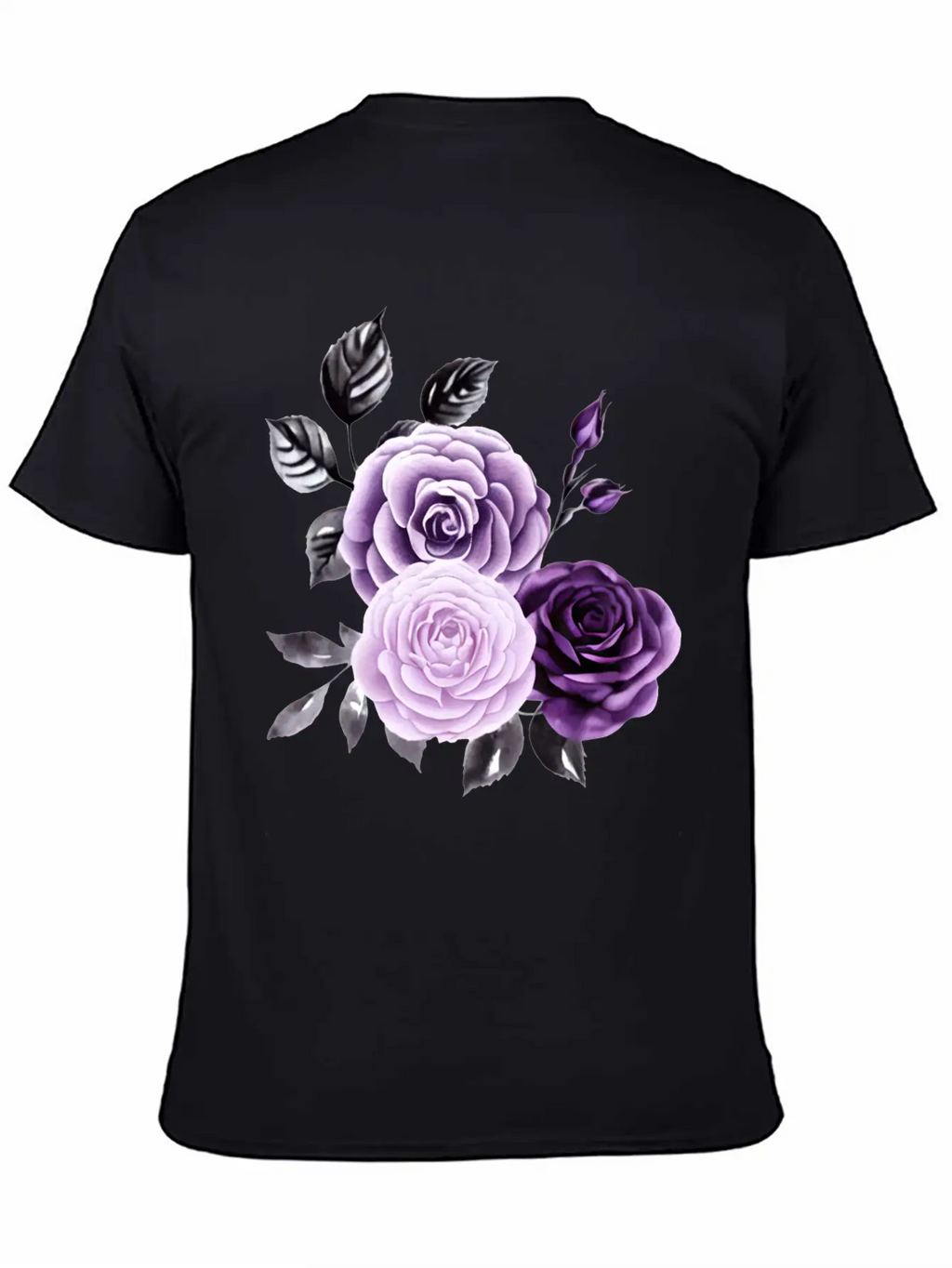 Purple Roses Essential Cotton Tee For Daily Outfits – Unisex Style