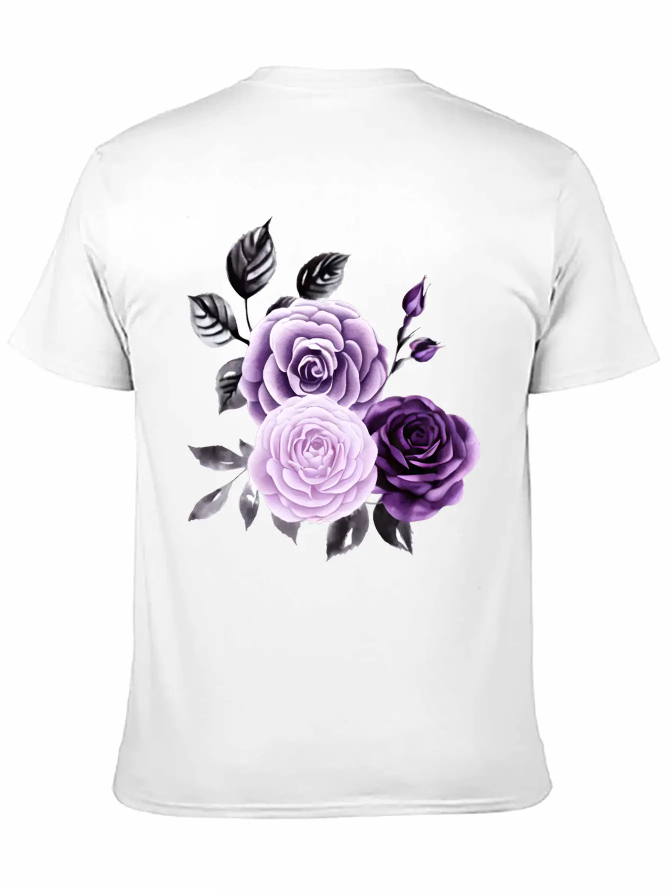 Purple Roses Essential Cotton Tee For Daily Outfits – Unisex Style