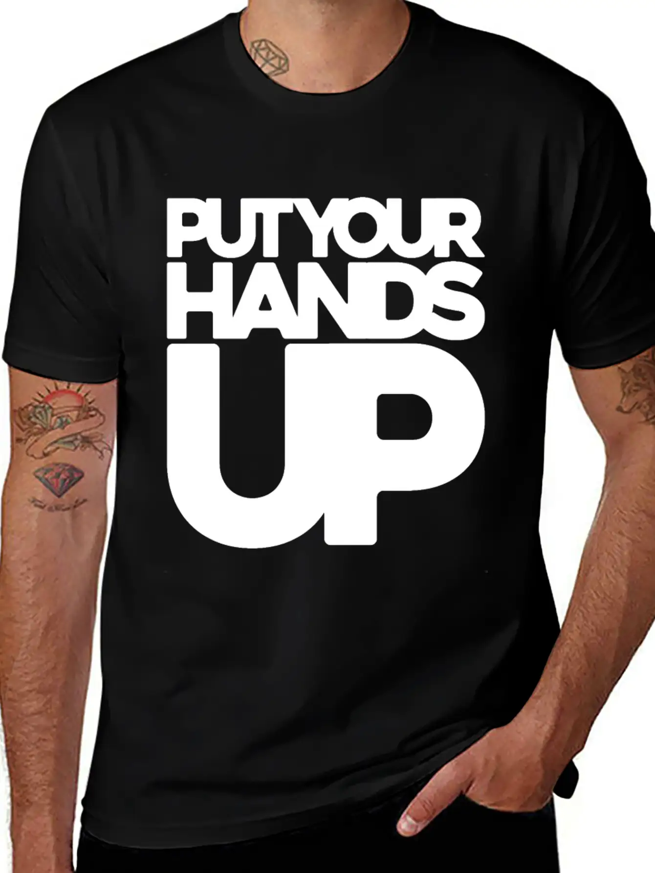 Put Your Hands Up Singer Gift Concert Festival Classic Cotton Tee – Unisex Comfort For Any Season
