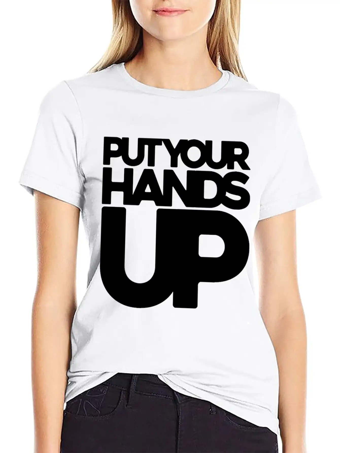 Put Your Hands Up Singer Gift Concert Festival Classic Cotton Tee – Unisex Comfort For Any Season