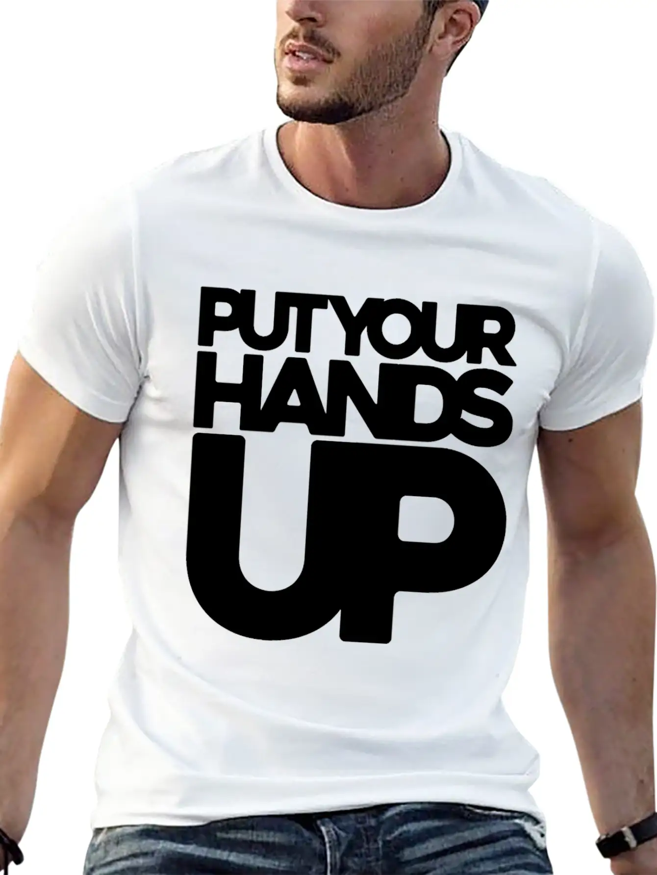 Put Your Hands Up Singer Gift Concert Festival Classic Cotton Tee – Unisex Comfort For Any Season