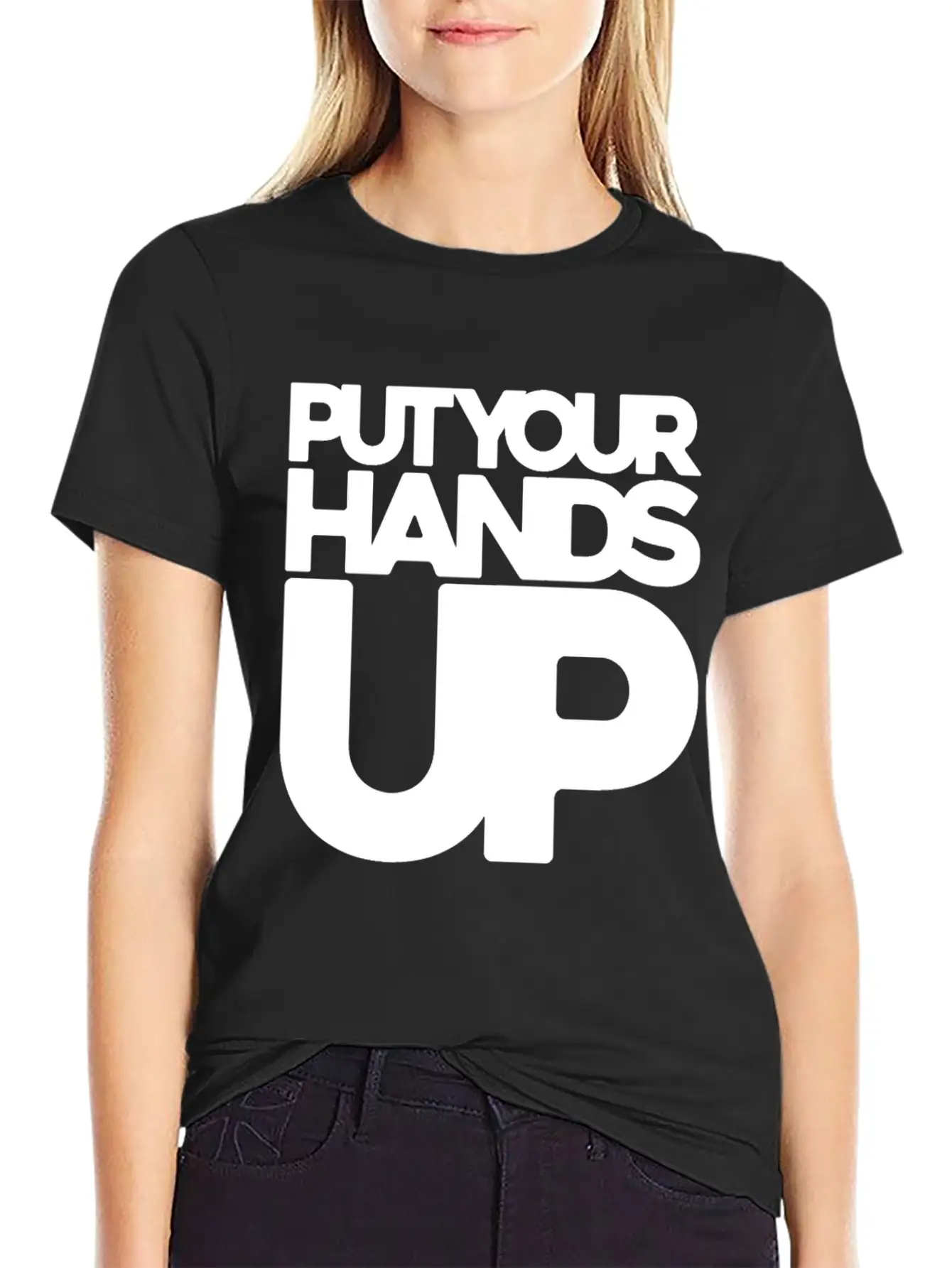 Put Your Hands Up Singer Gift Concert Festival Classic Cotton Tee – Unisex Comfort For Any Season