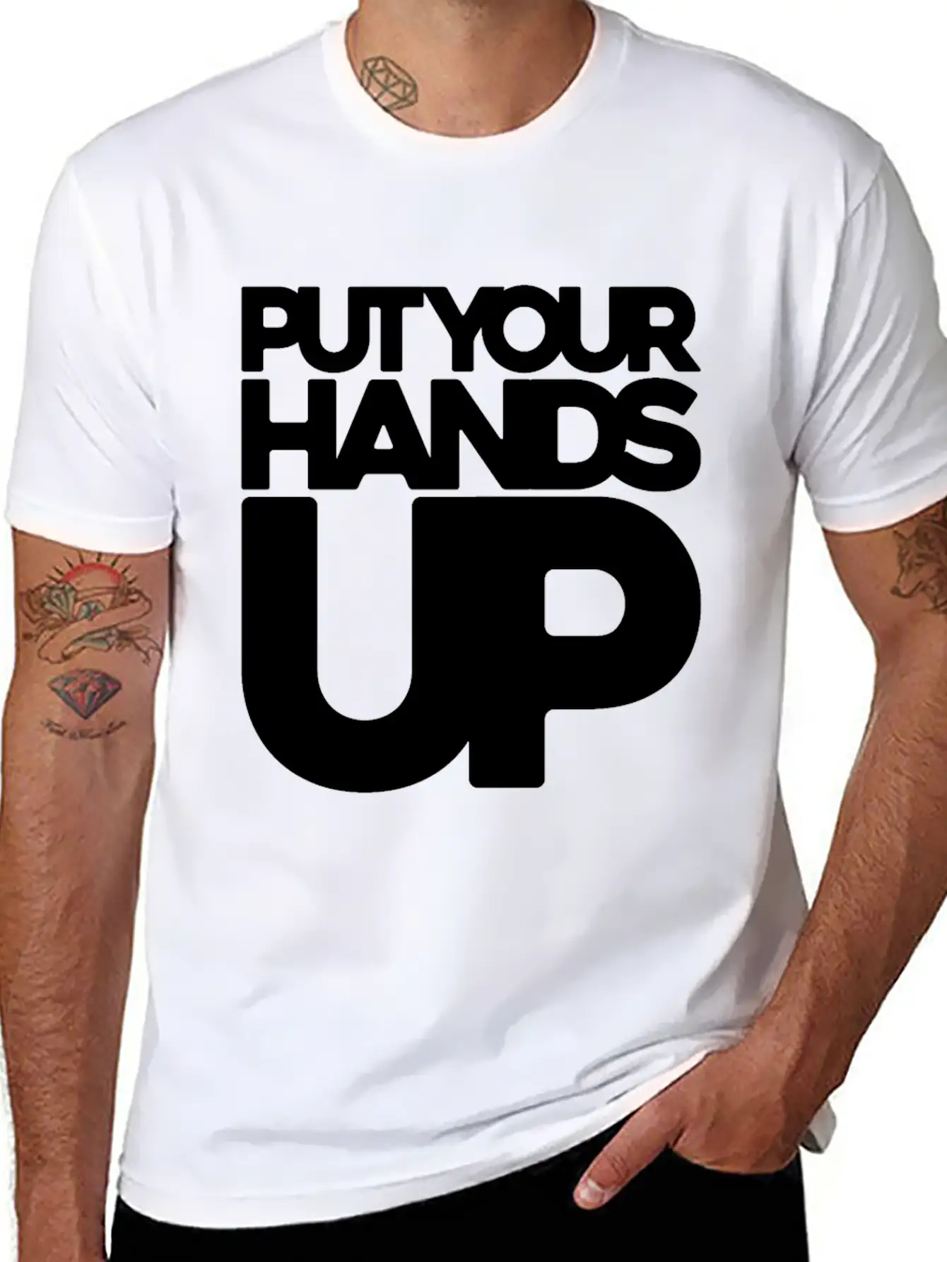 Put Your Hands Up Singer Gift Concert Festival Classic Cotton Tee – Unisex Comfort For Any Season