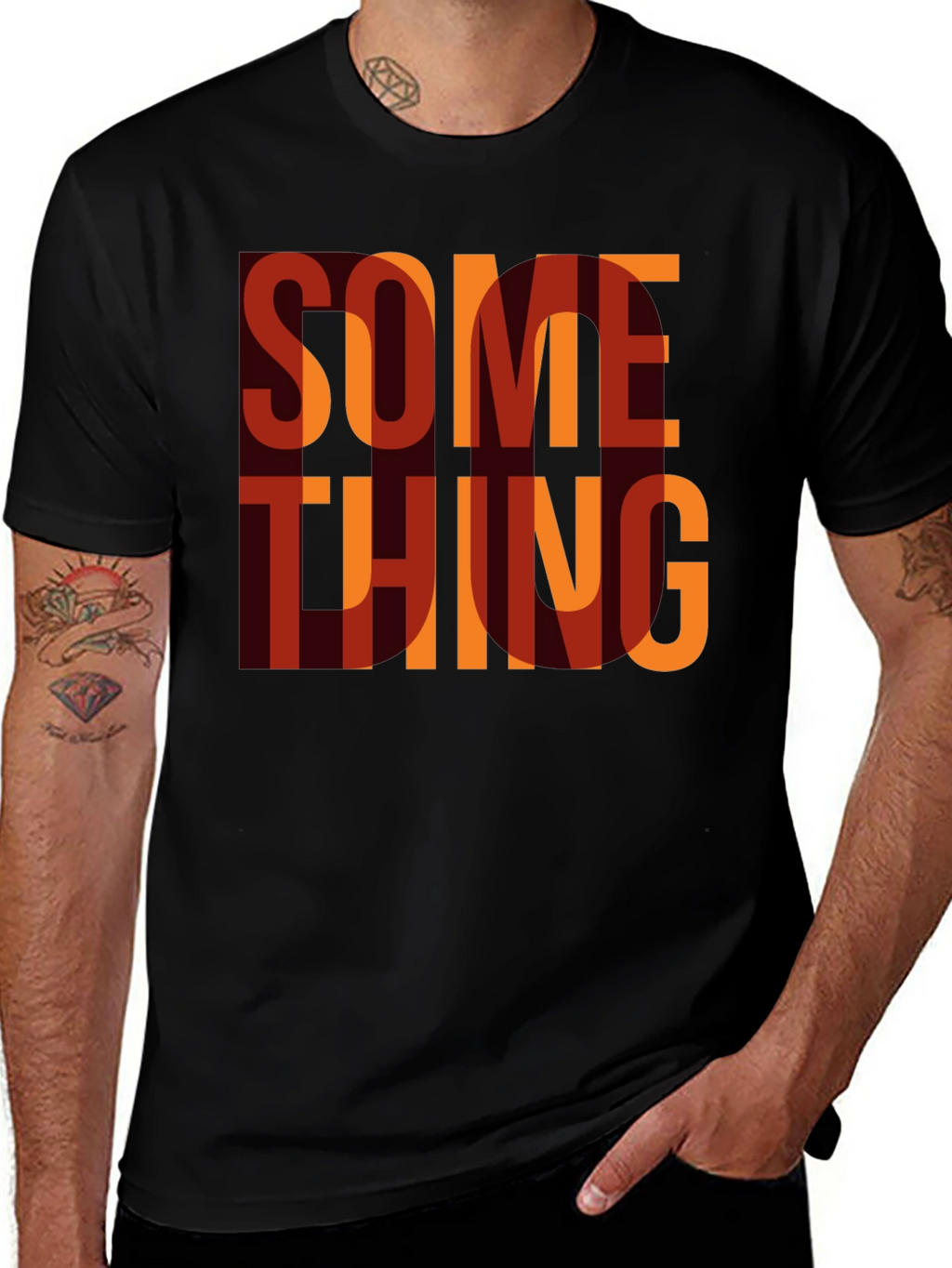 Something Graphic Print Crewneck T-Shirt