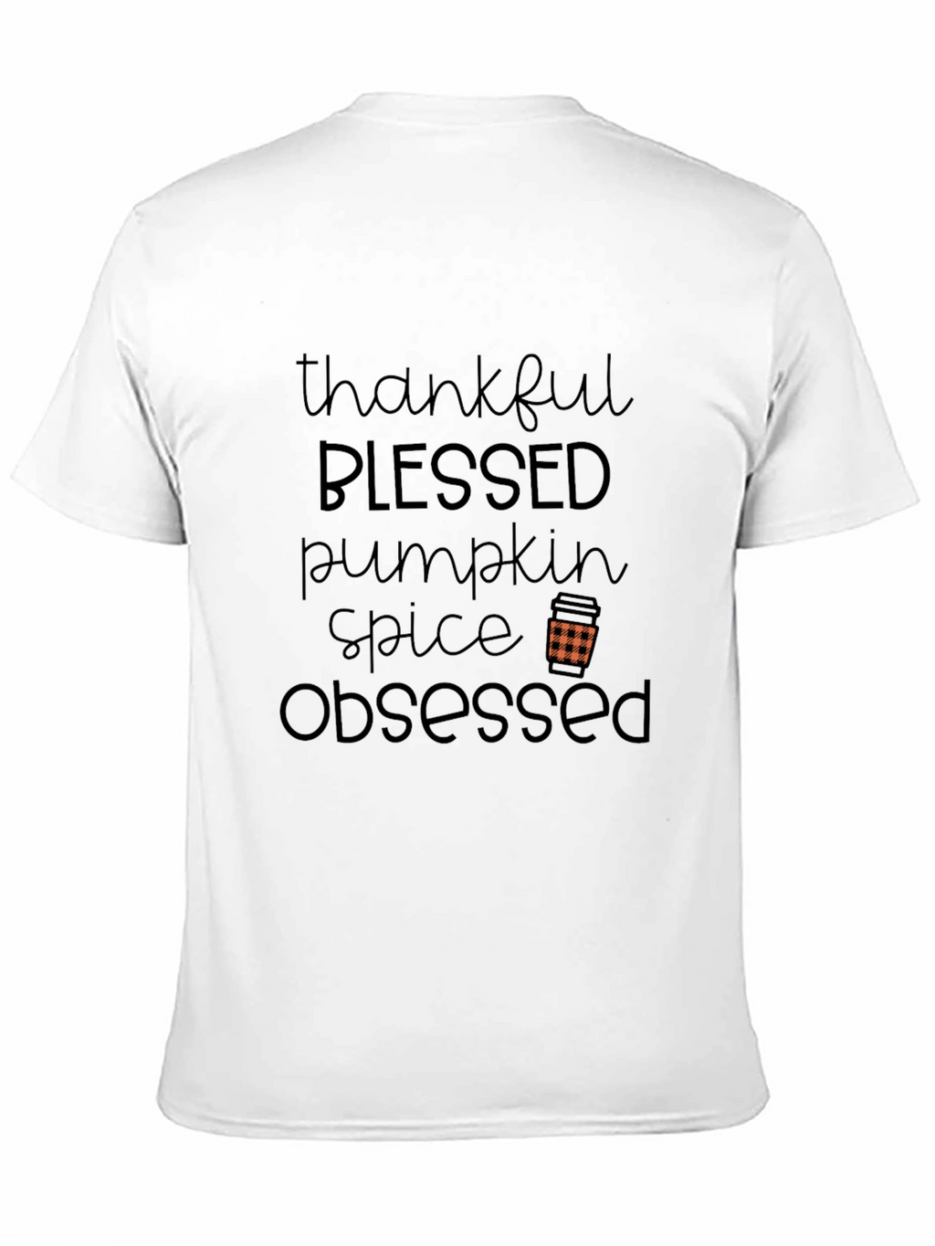 Thankful Blessed Pumpkin Spice Obsessed Black Tee