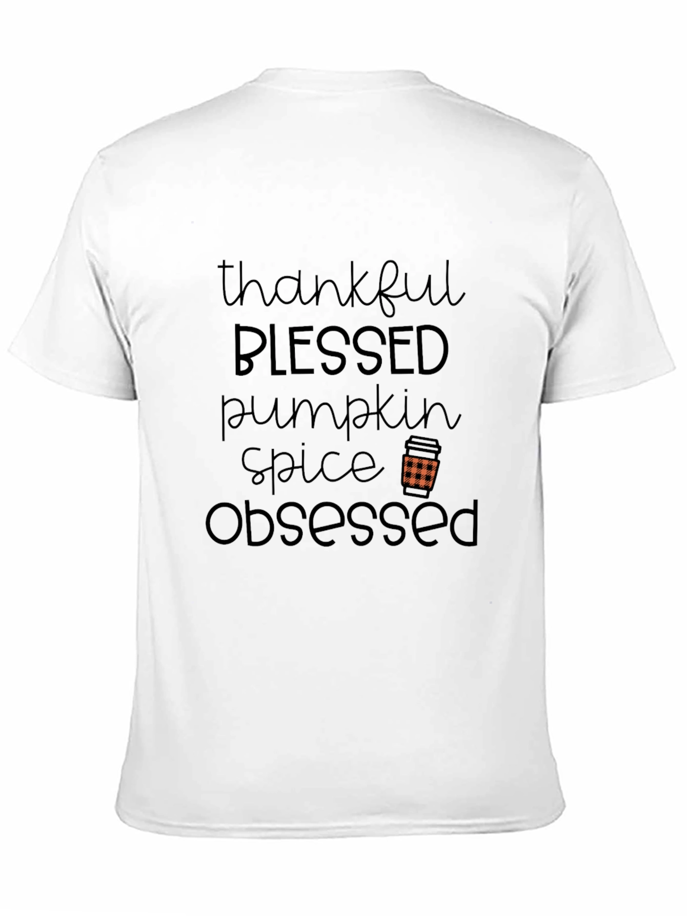 Thankful Blessed Pumpkin Spice Obsessed Black Tee