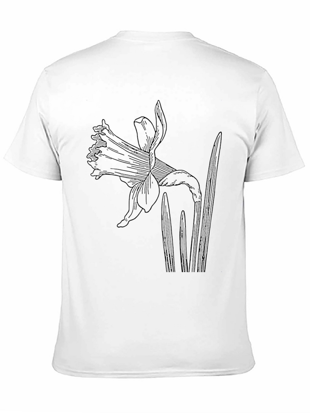 Black Graphic Tee with Botanical Floral Print