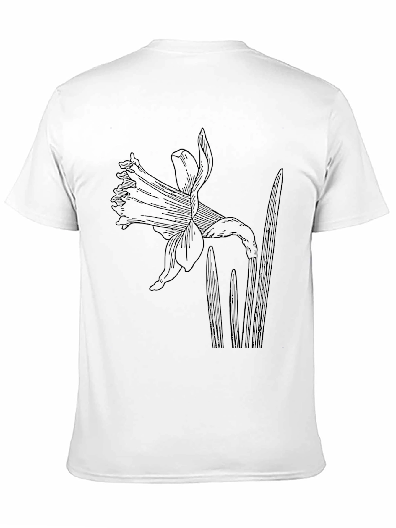 Black Graphic Tee with Botanical Floral Print