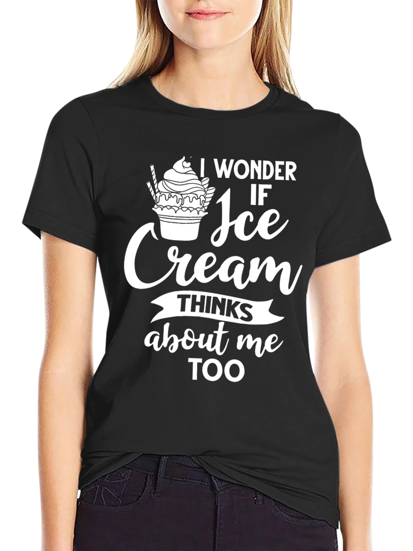 Ice Cream Thinking Funny T-Shirt