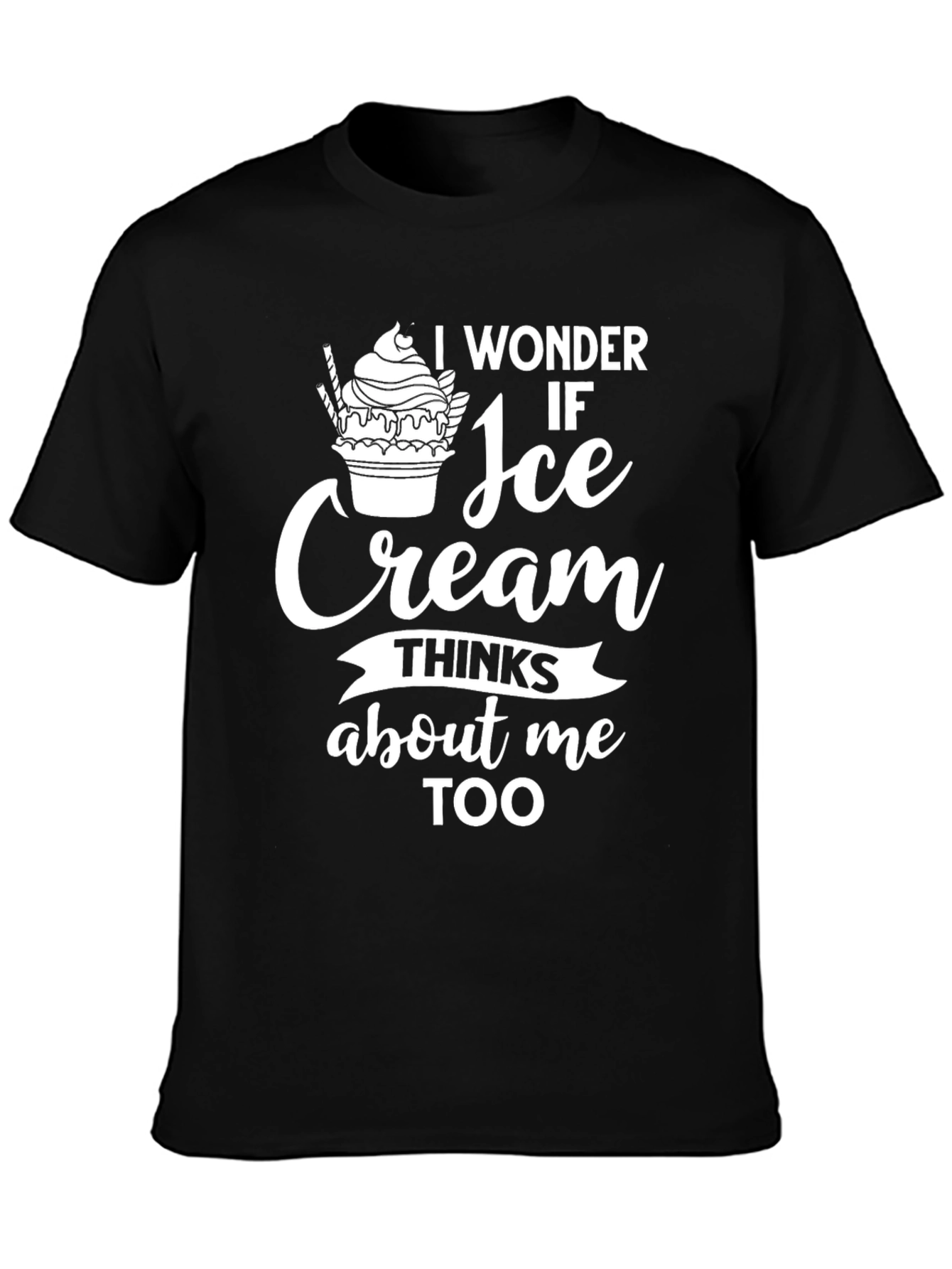 Ice Cream Thinking Funny T-Shirt