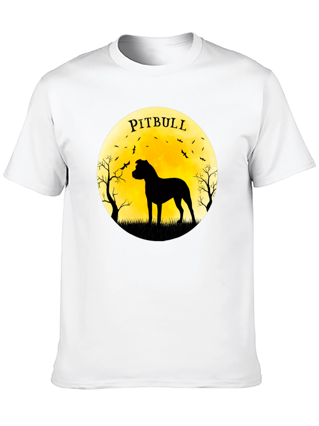 Pitbull Silhouette Moon Graphic Tee