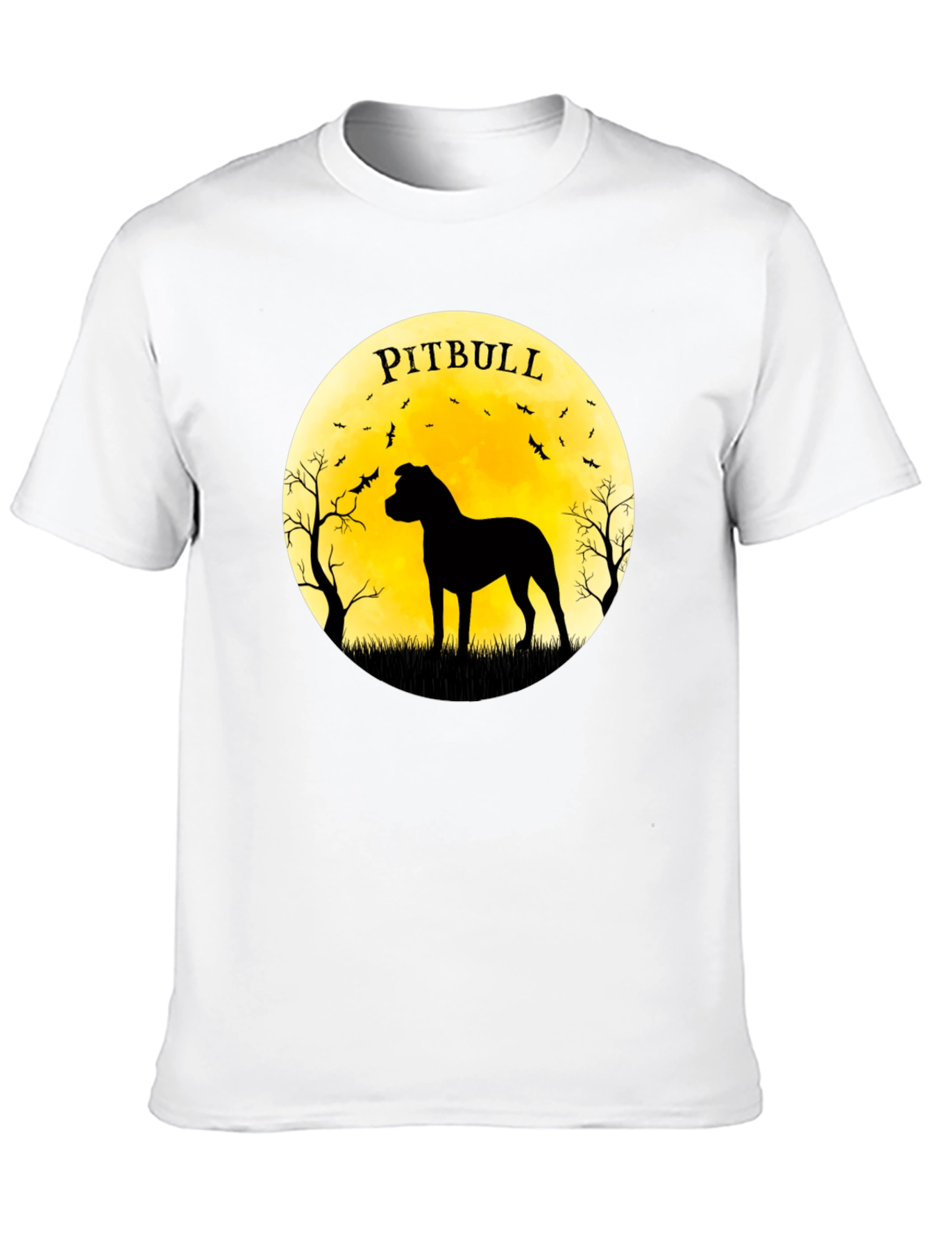 Pitbull Silhouette Moon Graphic Tee