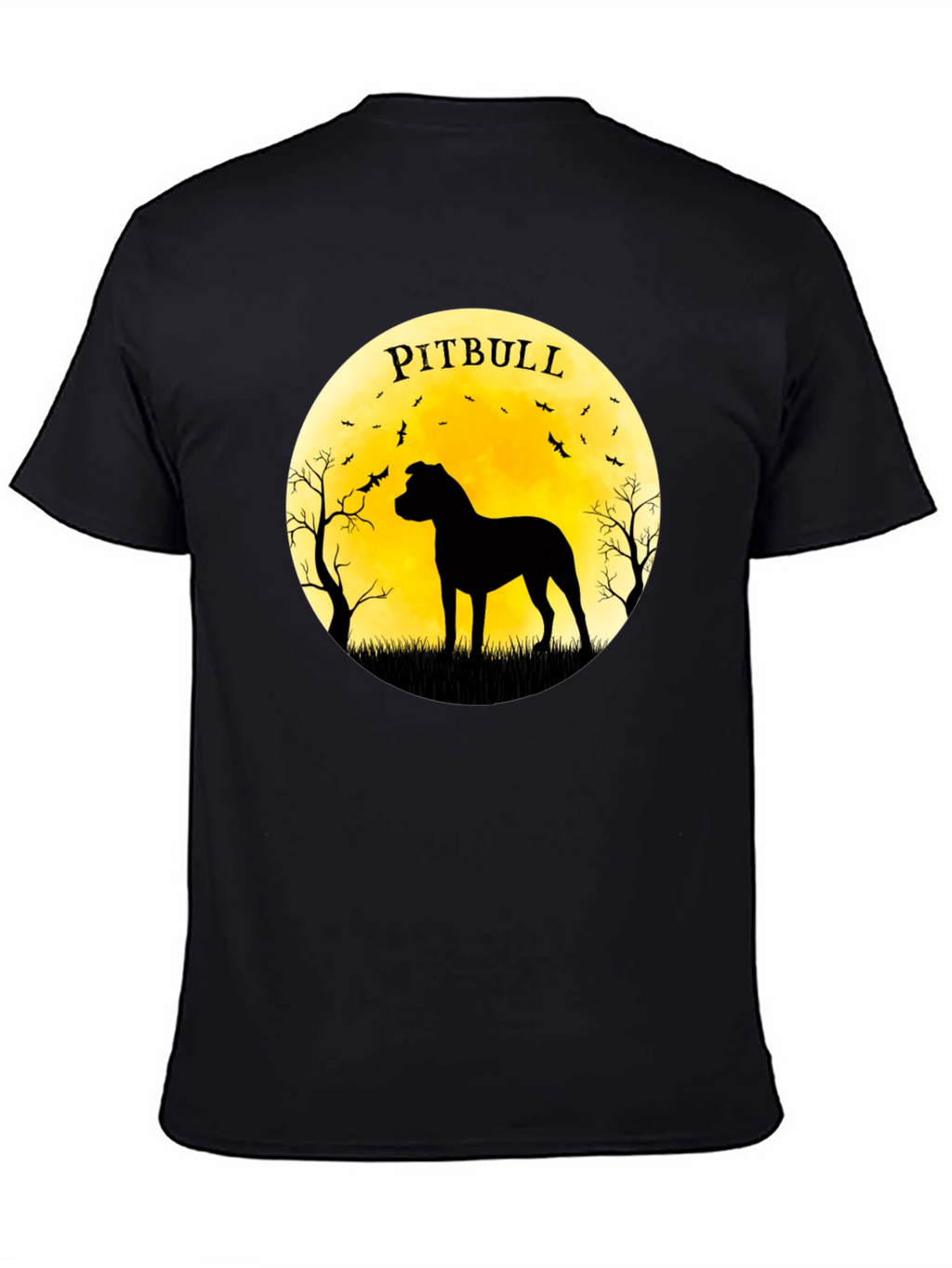 Pitbull Silhouette Moon Graphic Tee