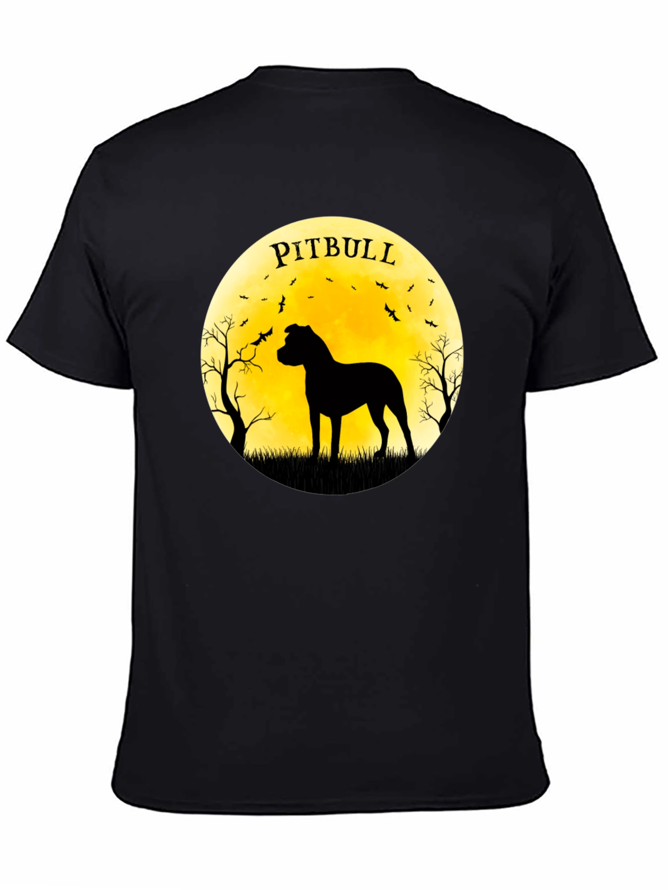Pitbull Silhouette Moon Graphic Tee